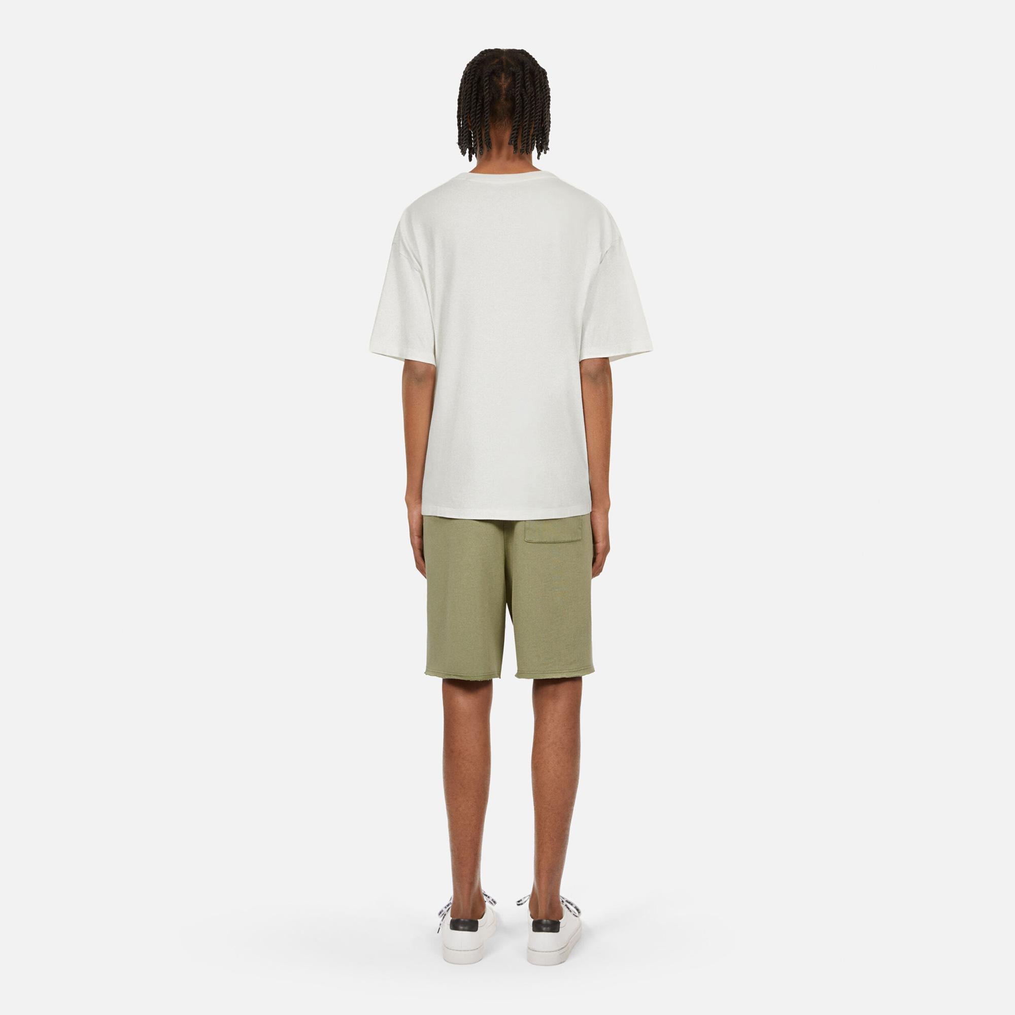 ERKEK BASKILI BİSİKLET YAKA BEYAZ T-SHIRT