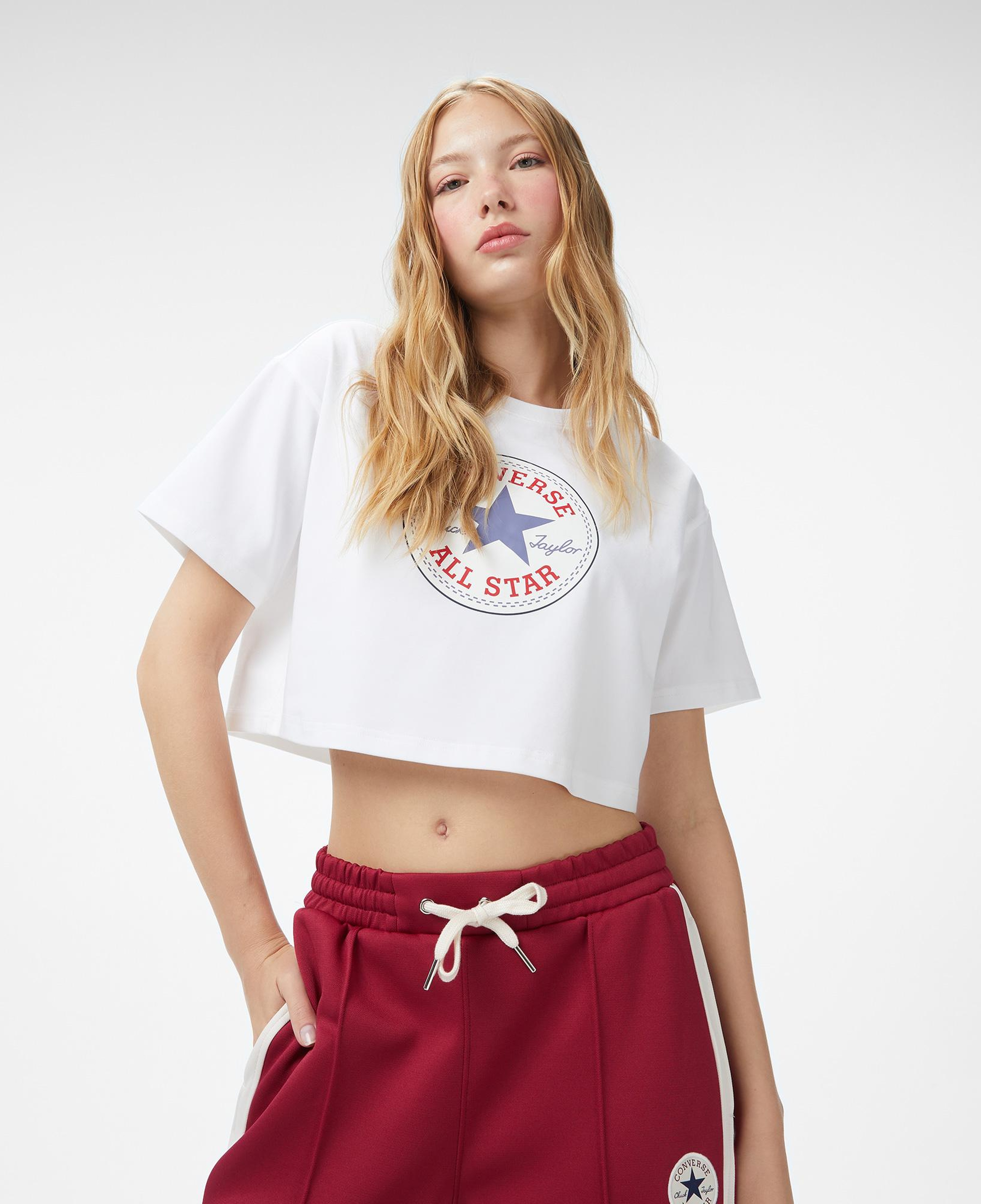 Converse Baskılı Kadın Beyaz T-Shirt