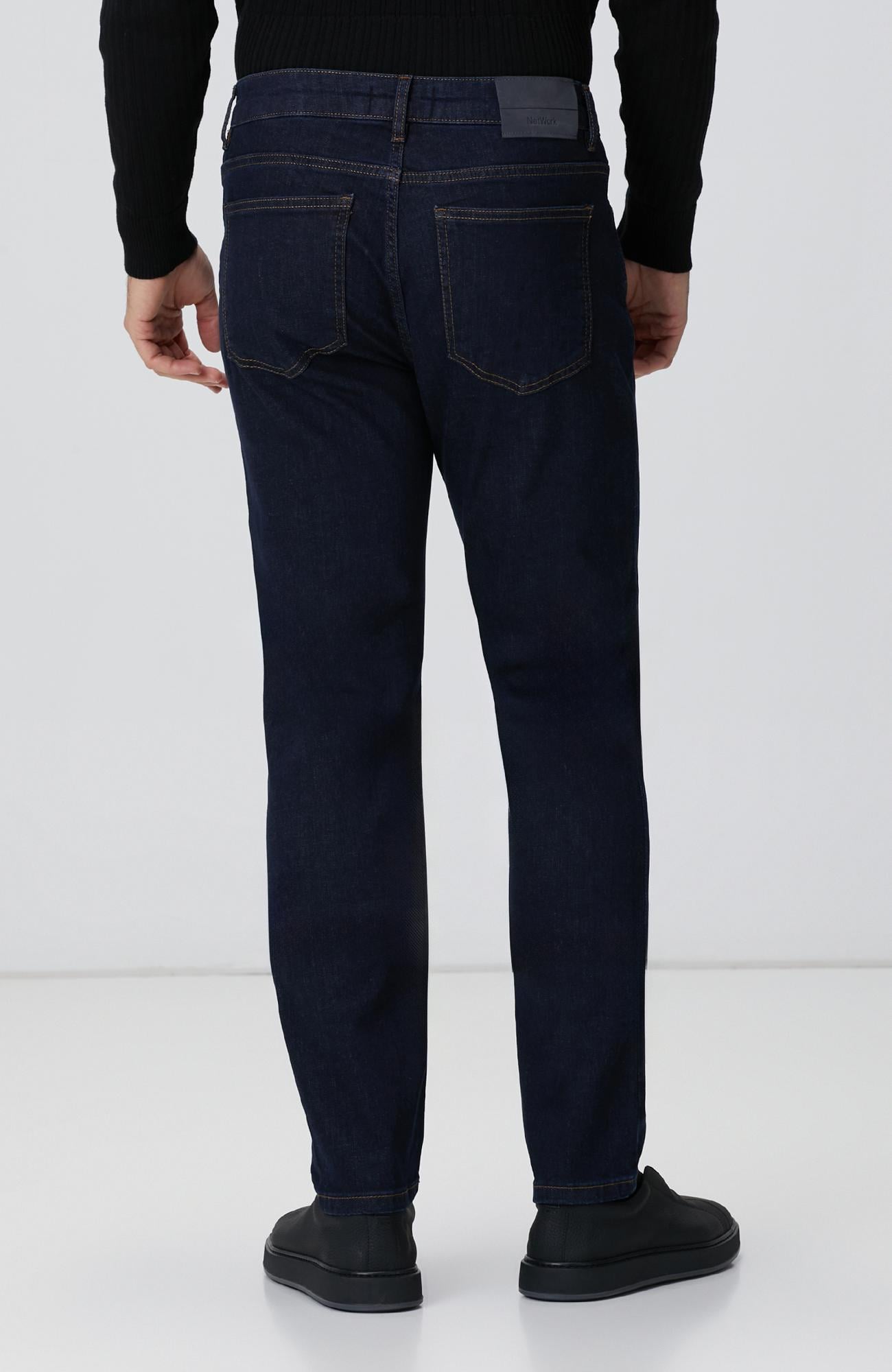 Network Erkek Slim Fit Lacivert Denim Pantolon
