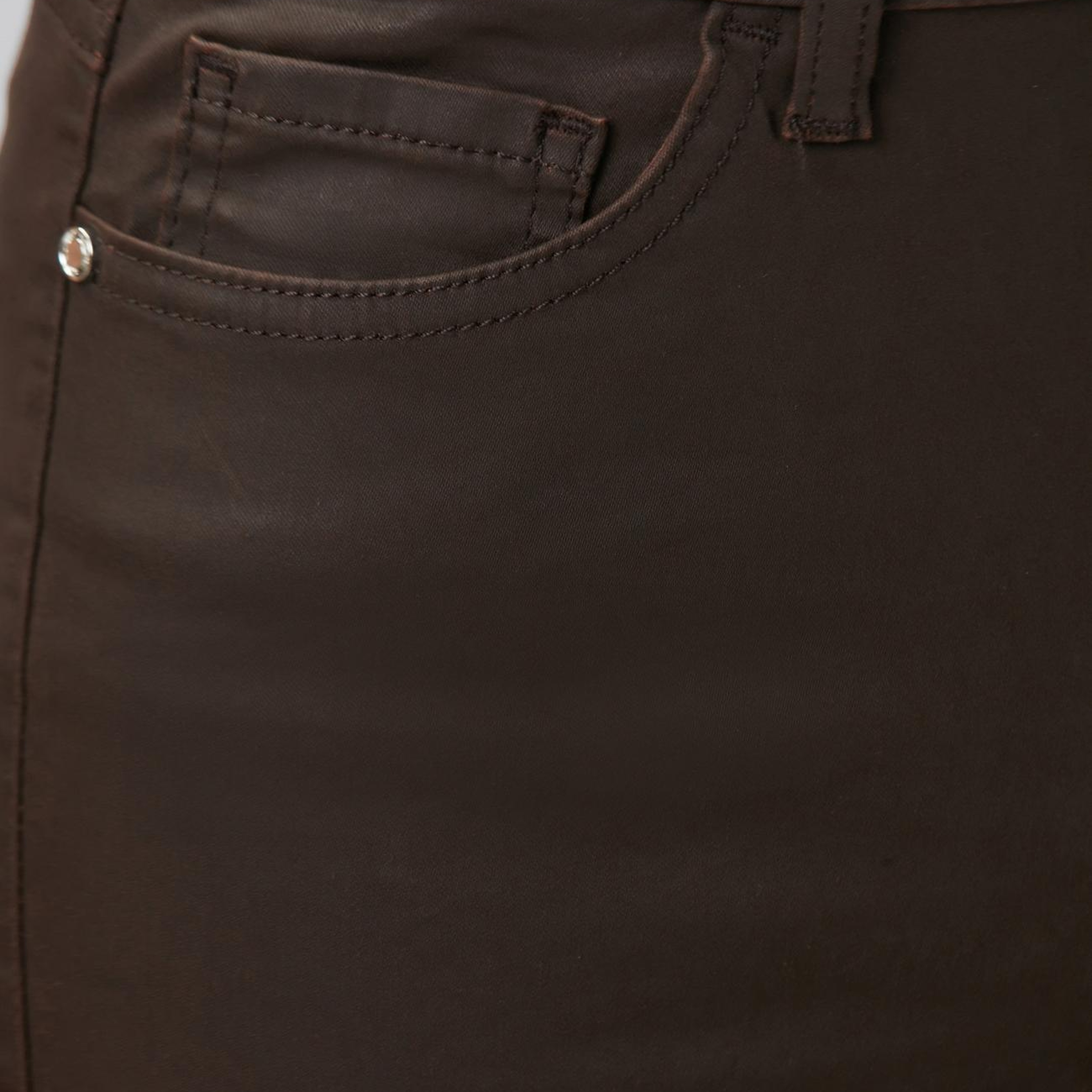 Network Kadın Kahverengi Kaplamalı Skinny Denim Pantolon