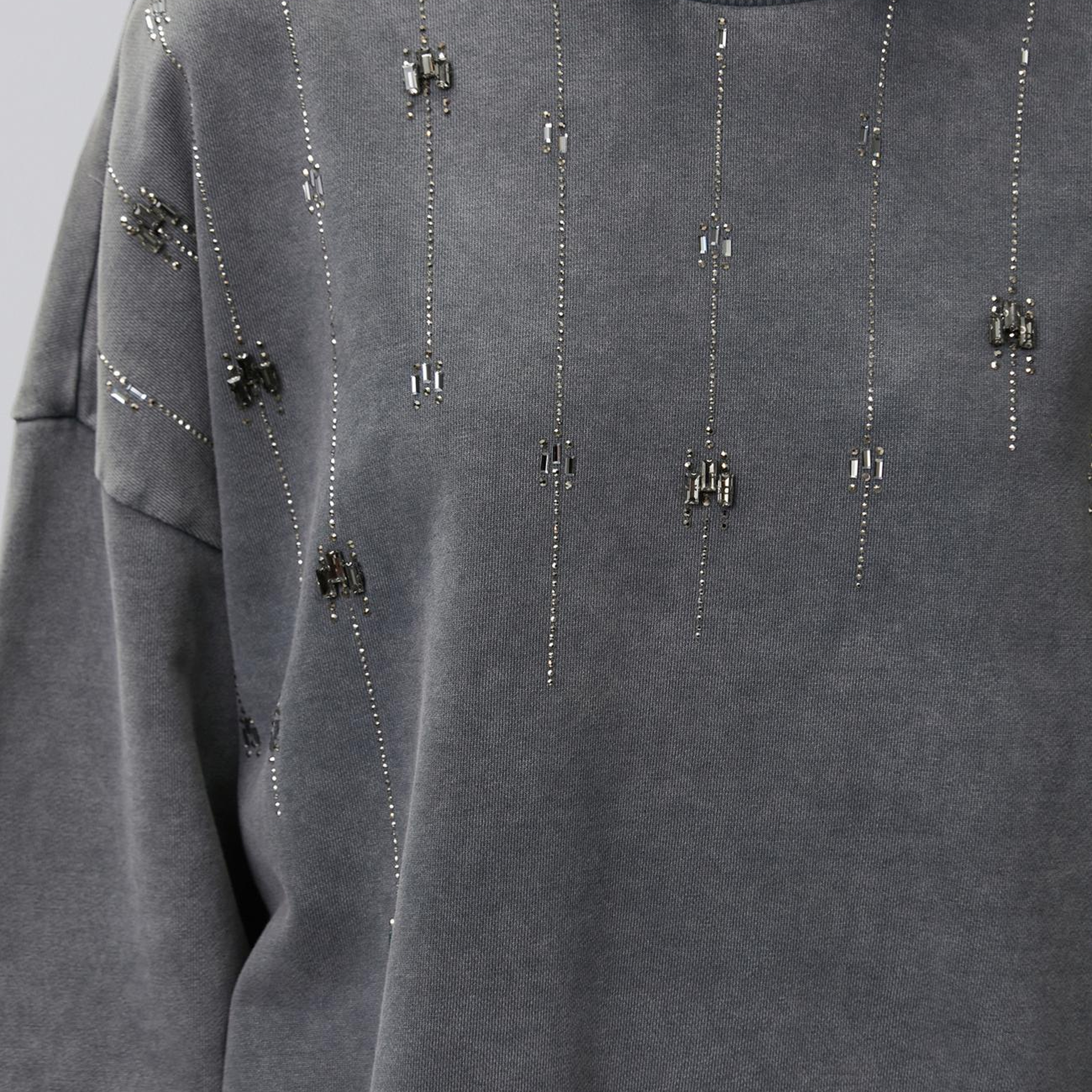 Network Kadın Antrasit Taş Detaylı Yıkamalı Sweatshirt