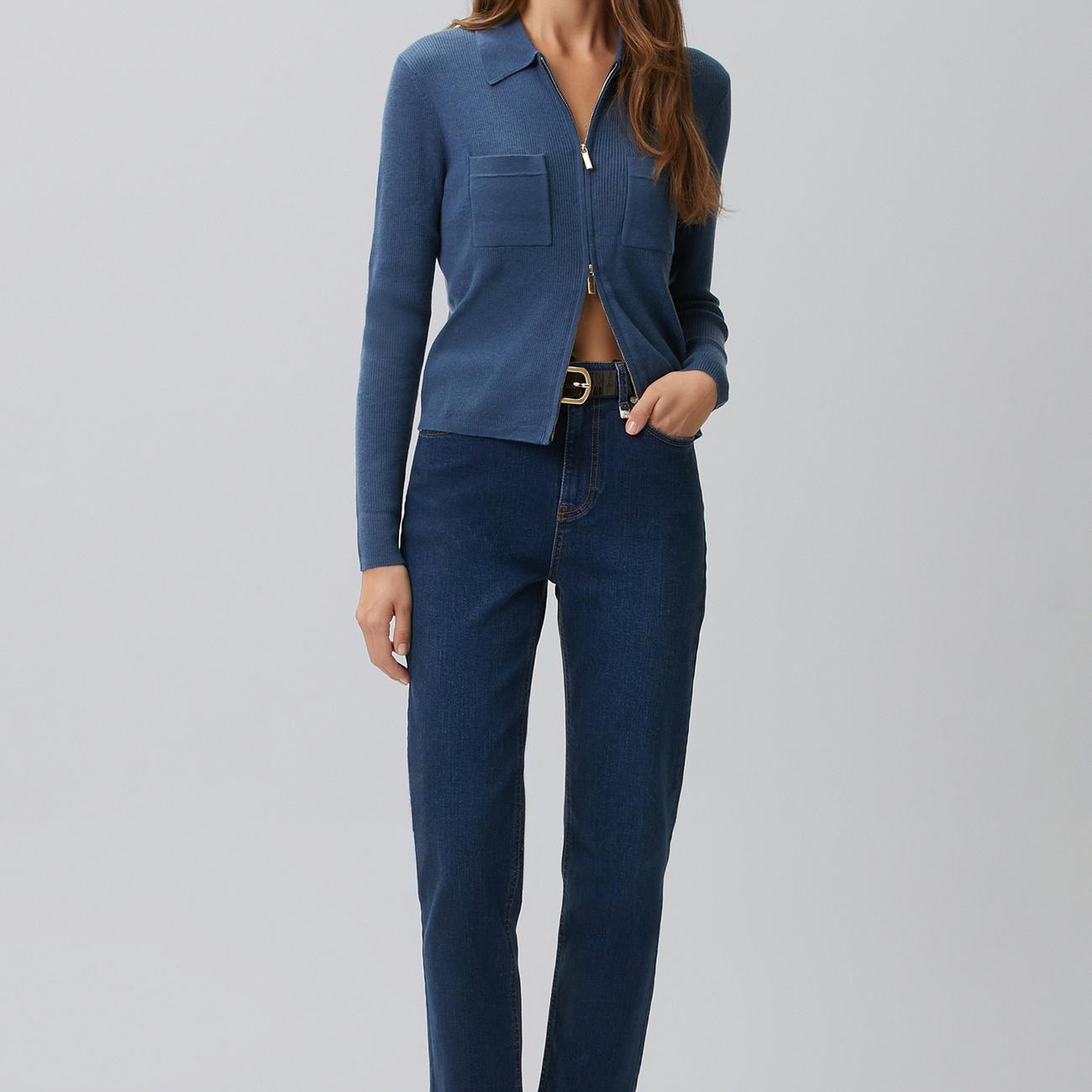 Network Kadın İndigo Slim Fit Denim Pantolon