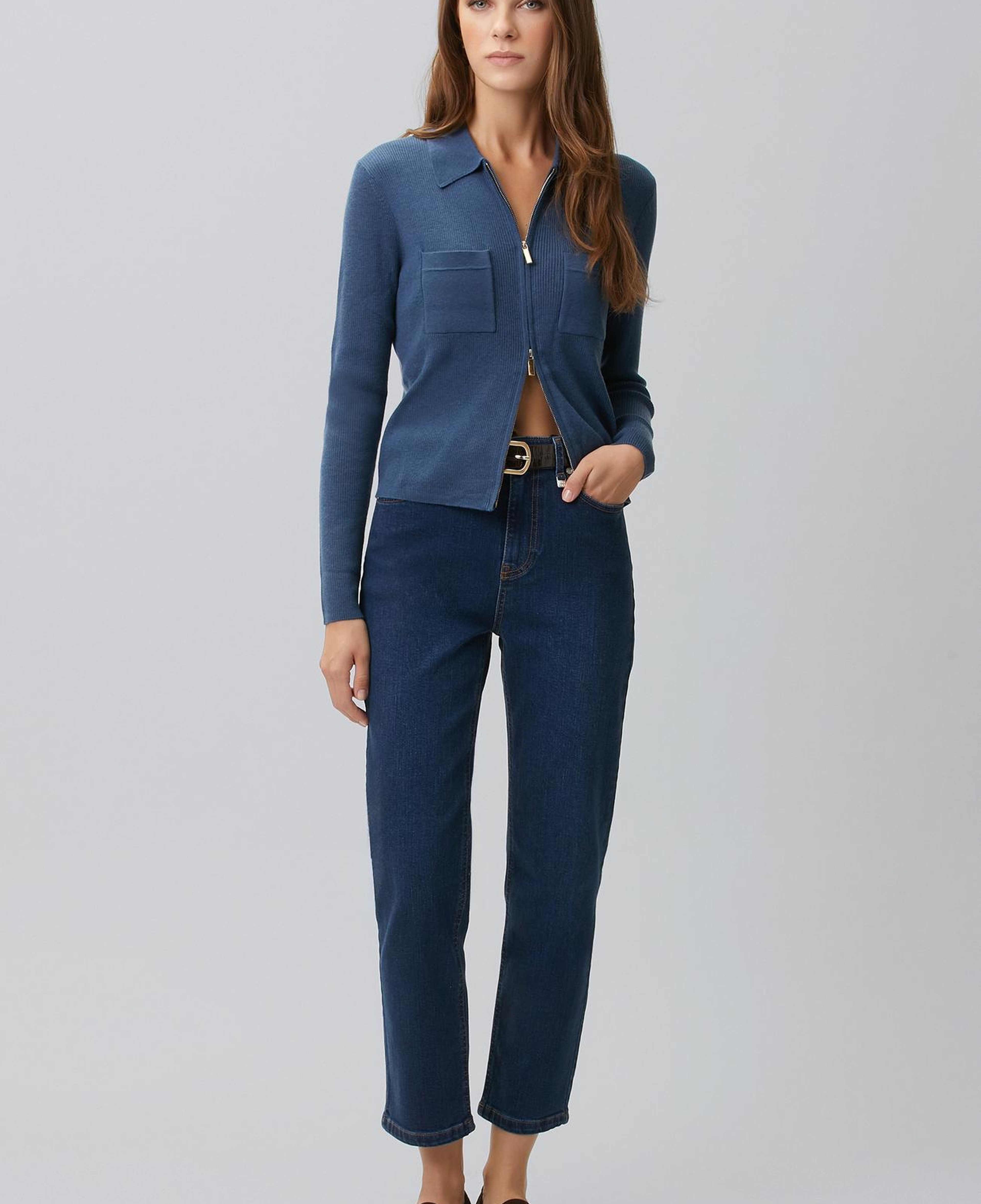 Network Kadın İndigo Slim Fit Denim Pantolon