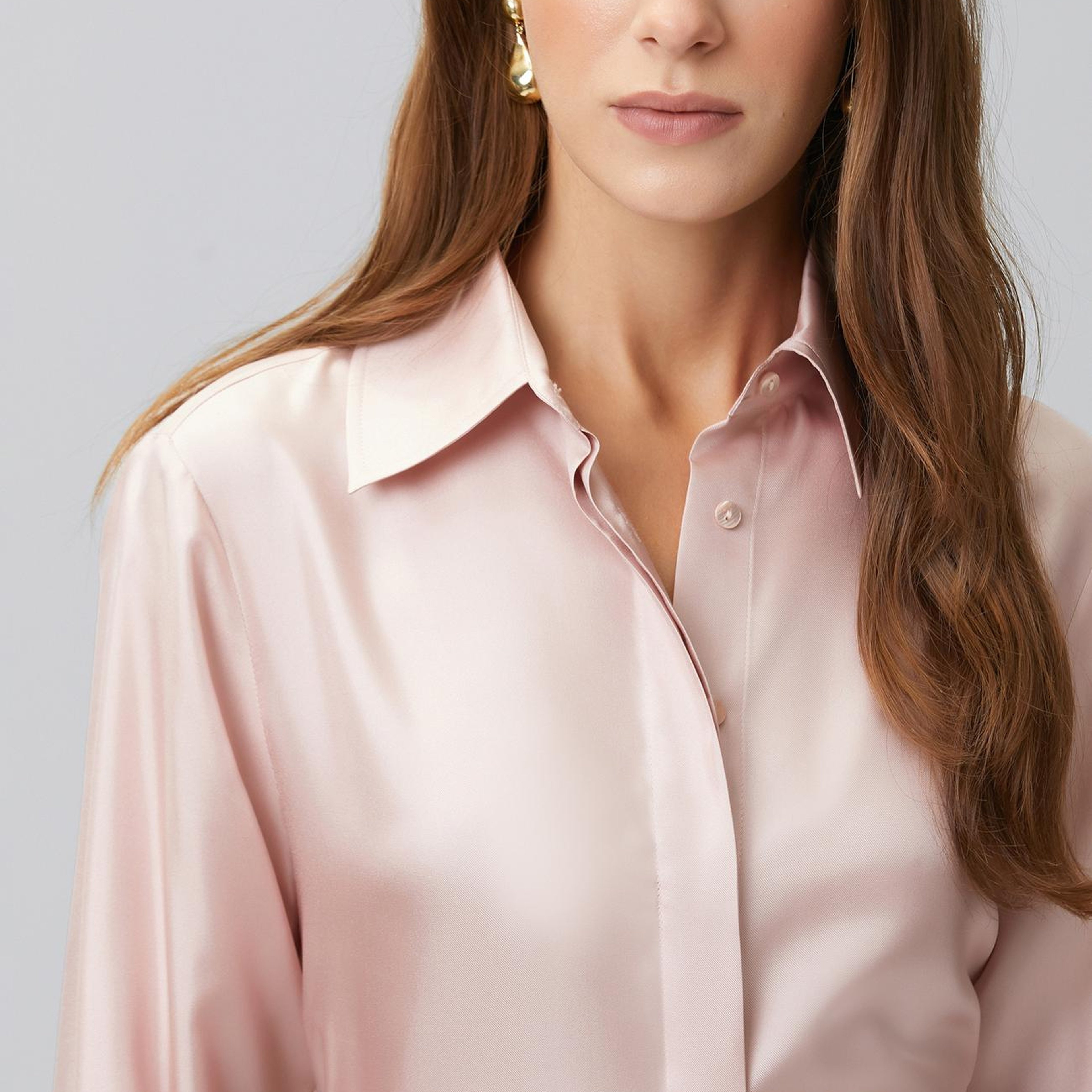 Network Kadın Limited Pembe İpek Twill Gömlek