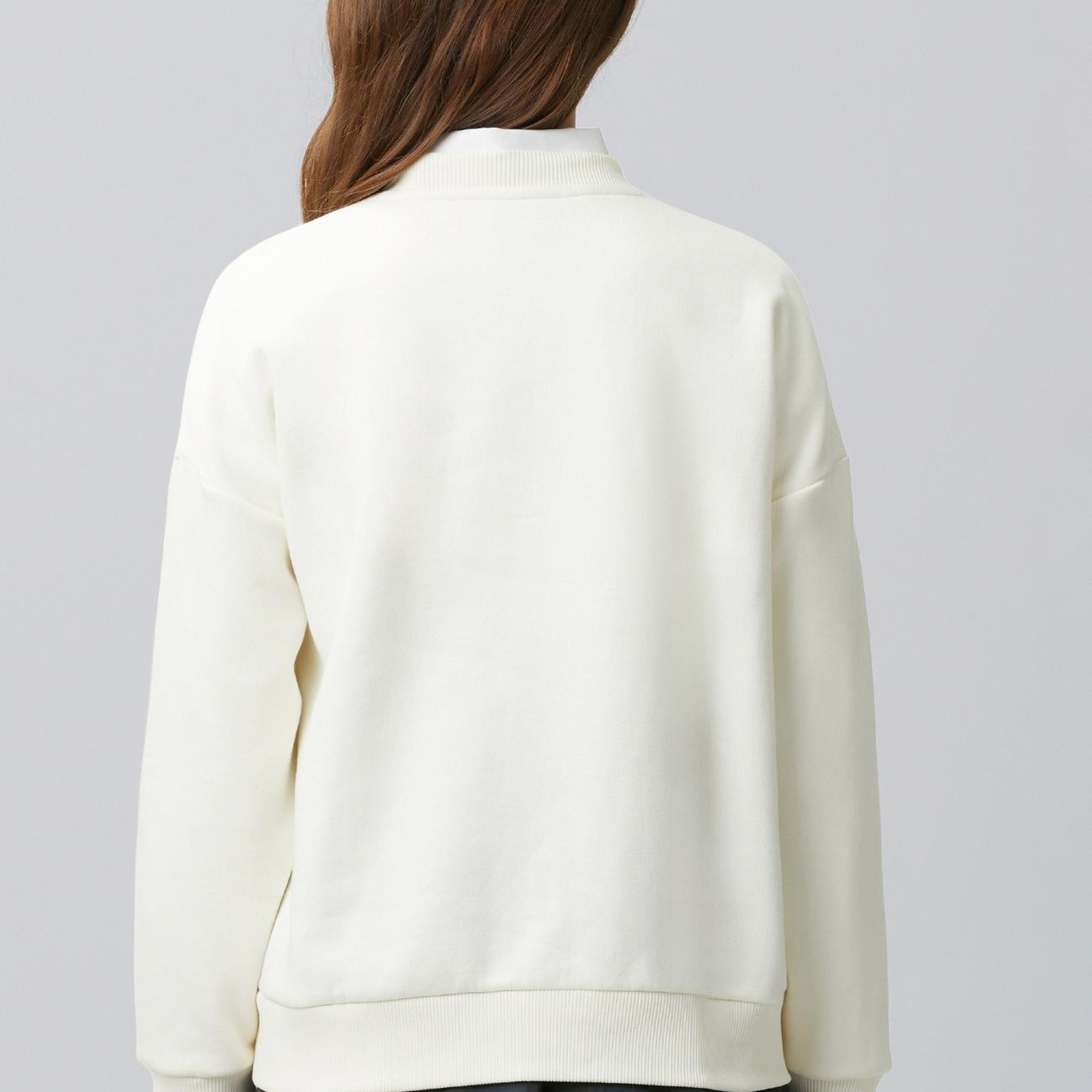 Network Kadın Kırık Beyaz Sincap Figürlü Baskılı Sweatshirt