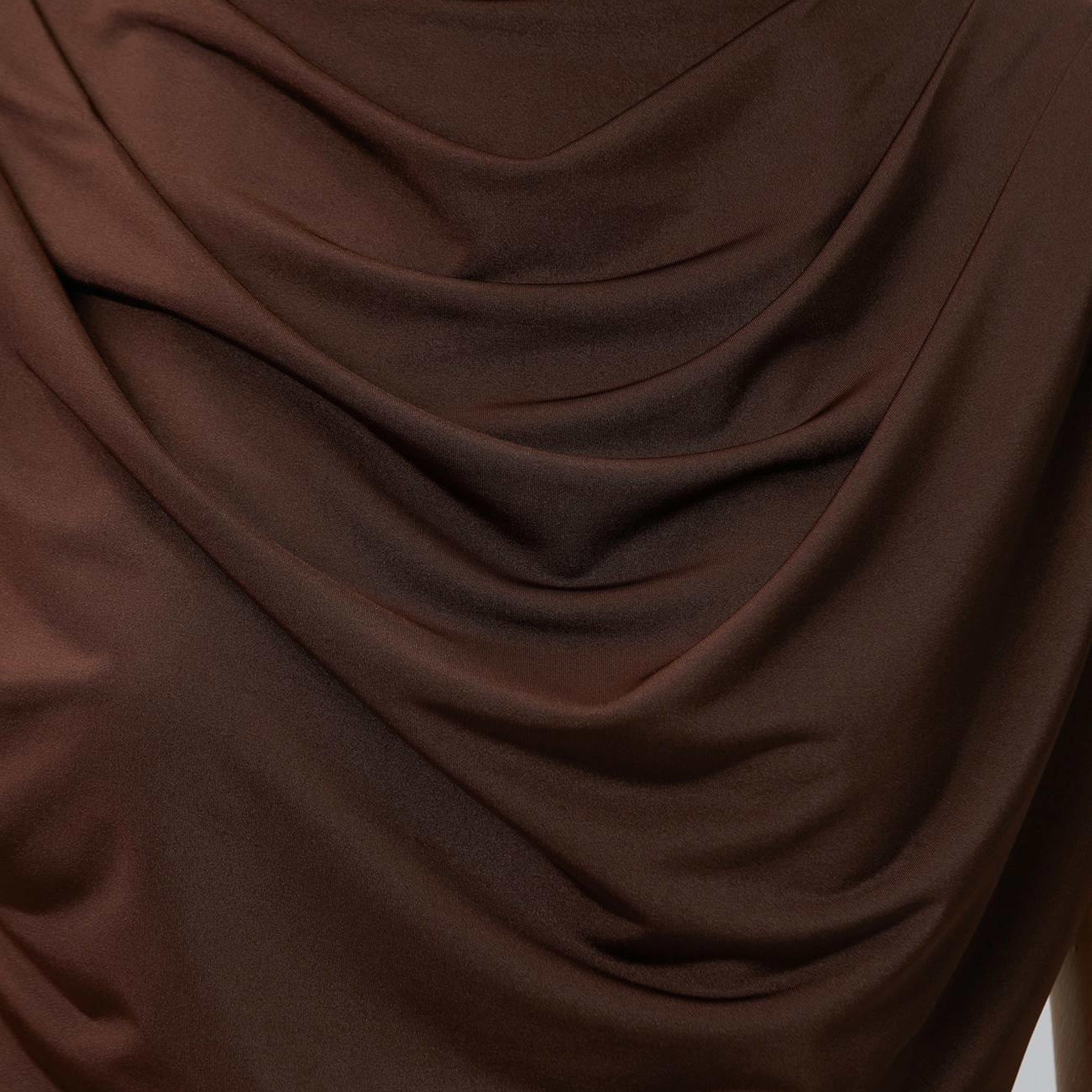 Network Kadın Acı Kahve Drape Detaylı Örme Bluz