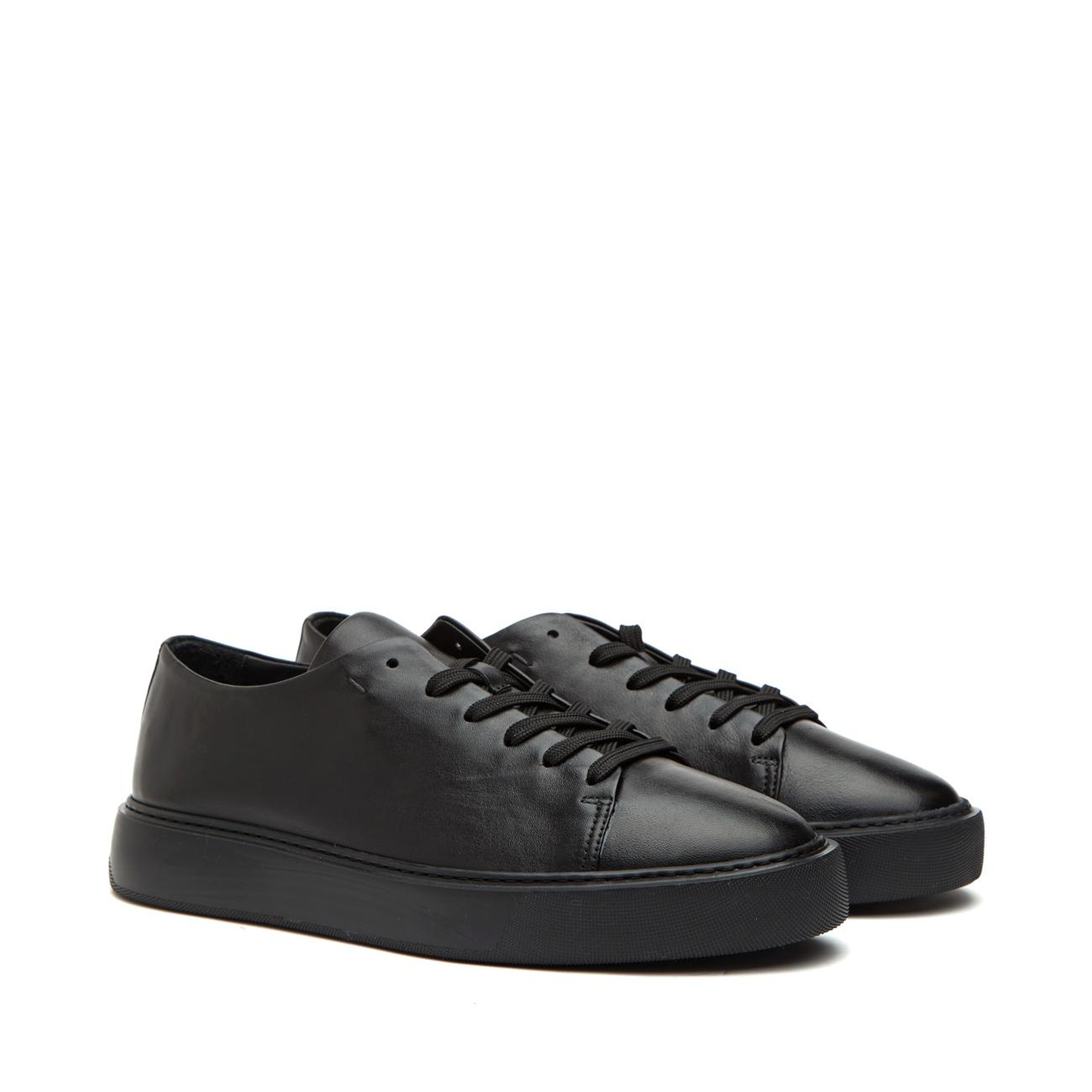 Divarese Erkek Siyah Bağcıklı Deri Sneaker