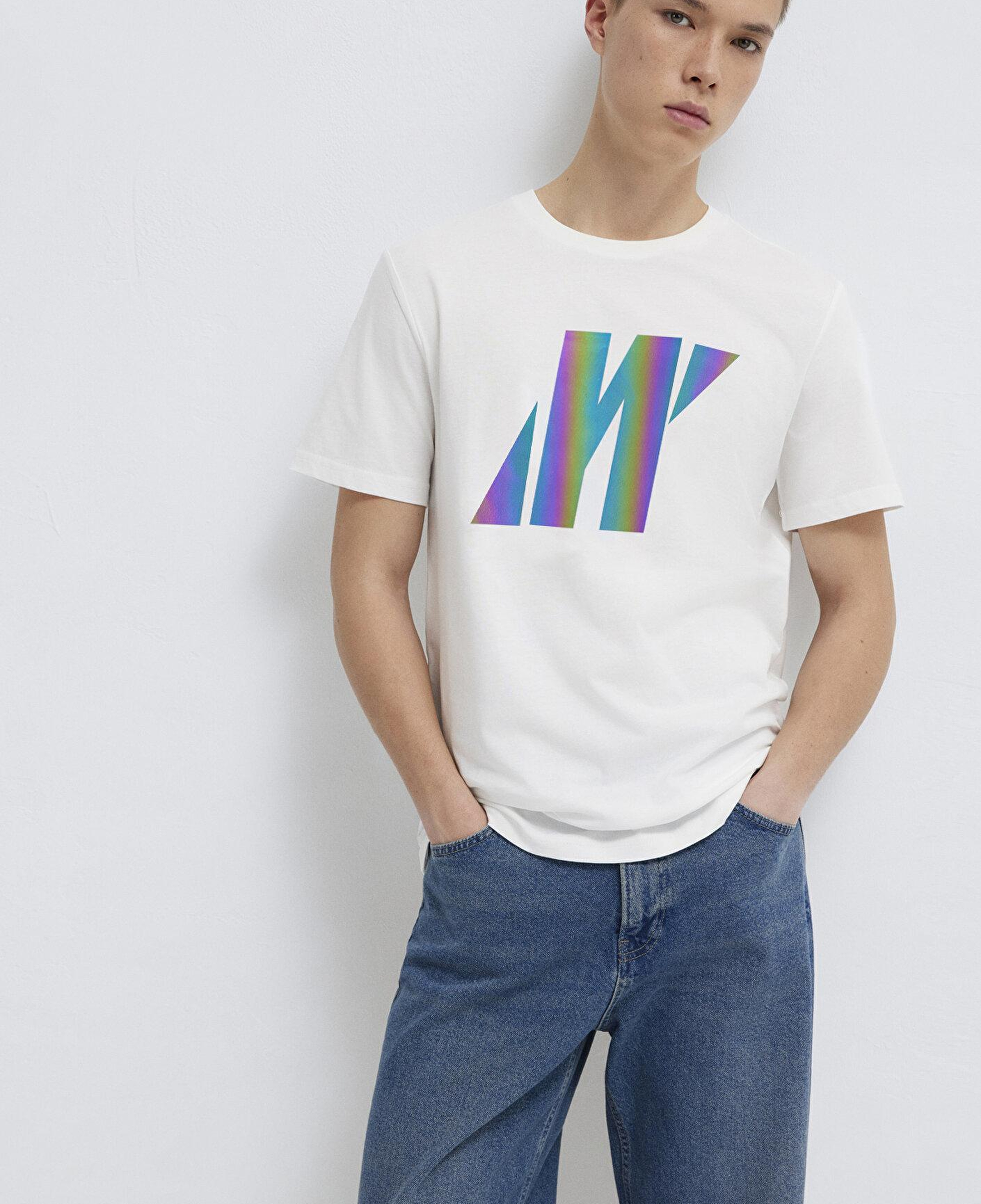 Mavi Mavi Pro Reflektör Logo Baskılı Beyaz Tişört Slim Fit / Dar Kesim 066255-30701