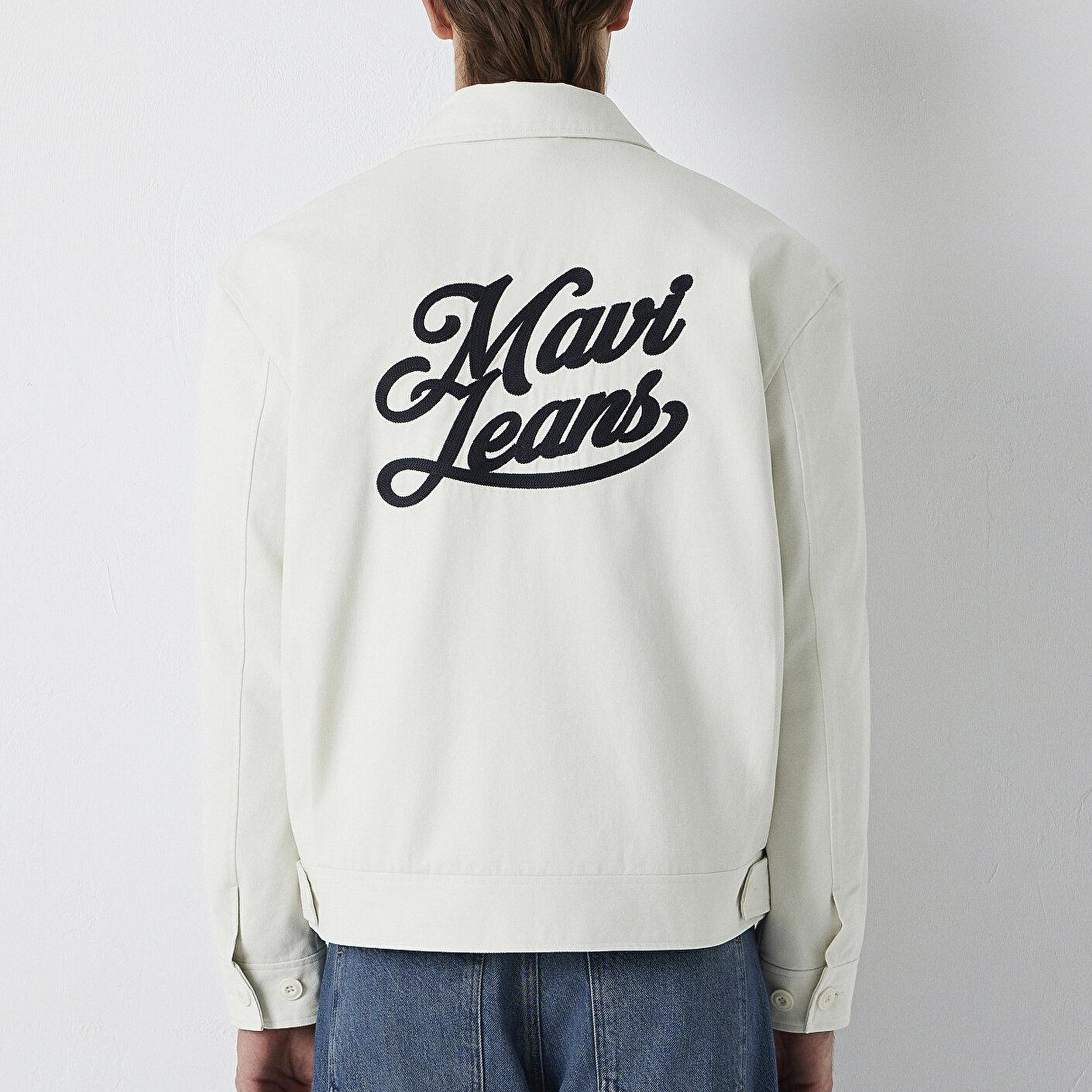 Mavi Mavi Jeans Detaylı Ekru Ceket Loose Fit / Bol Rahat Kesim 0110766-86412