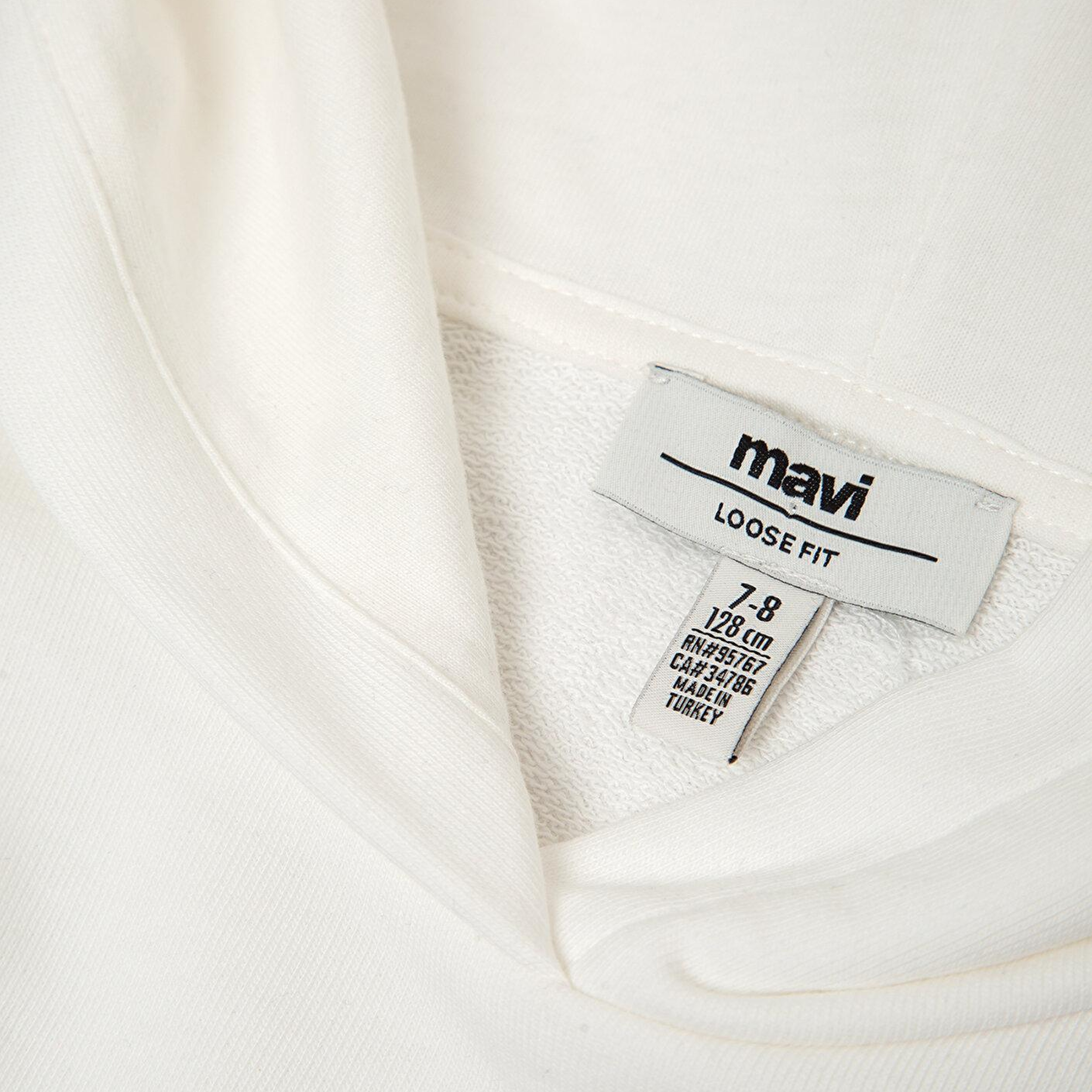 Mavi Mavi Logo Baskılı Kapüşonlu Ekru Sweatshirt 7S10179-70057