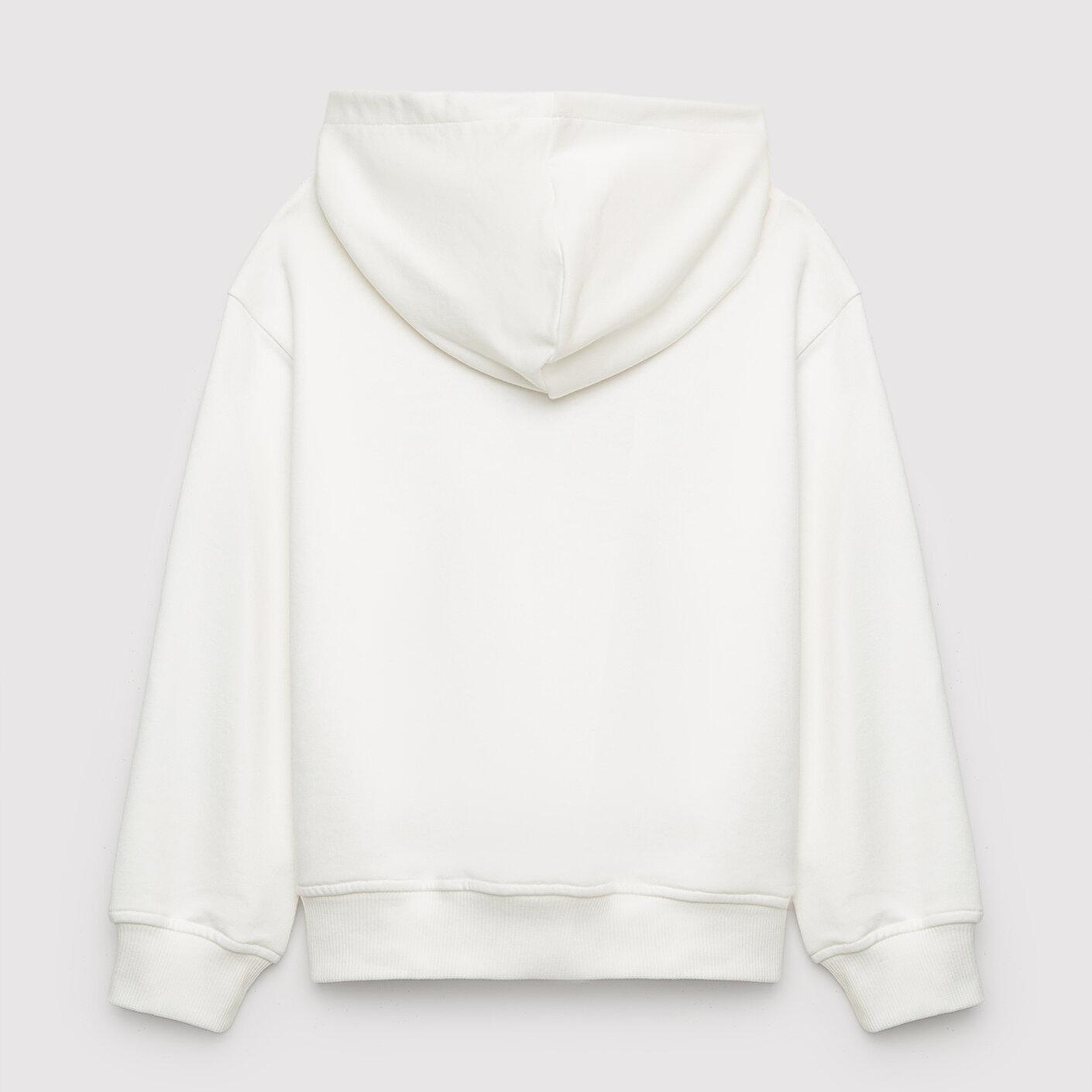 Mavi Mavi Logo Baskılı Kapüşonlu Ekru Sweatshirt 7S10179-70057