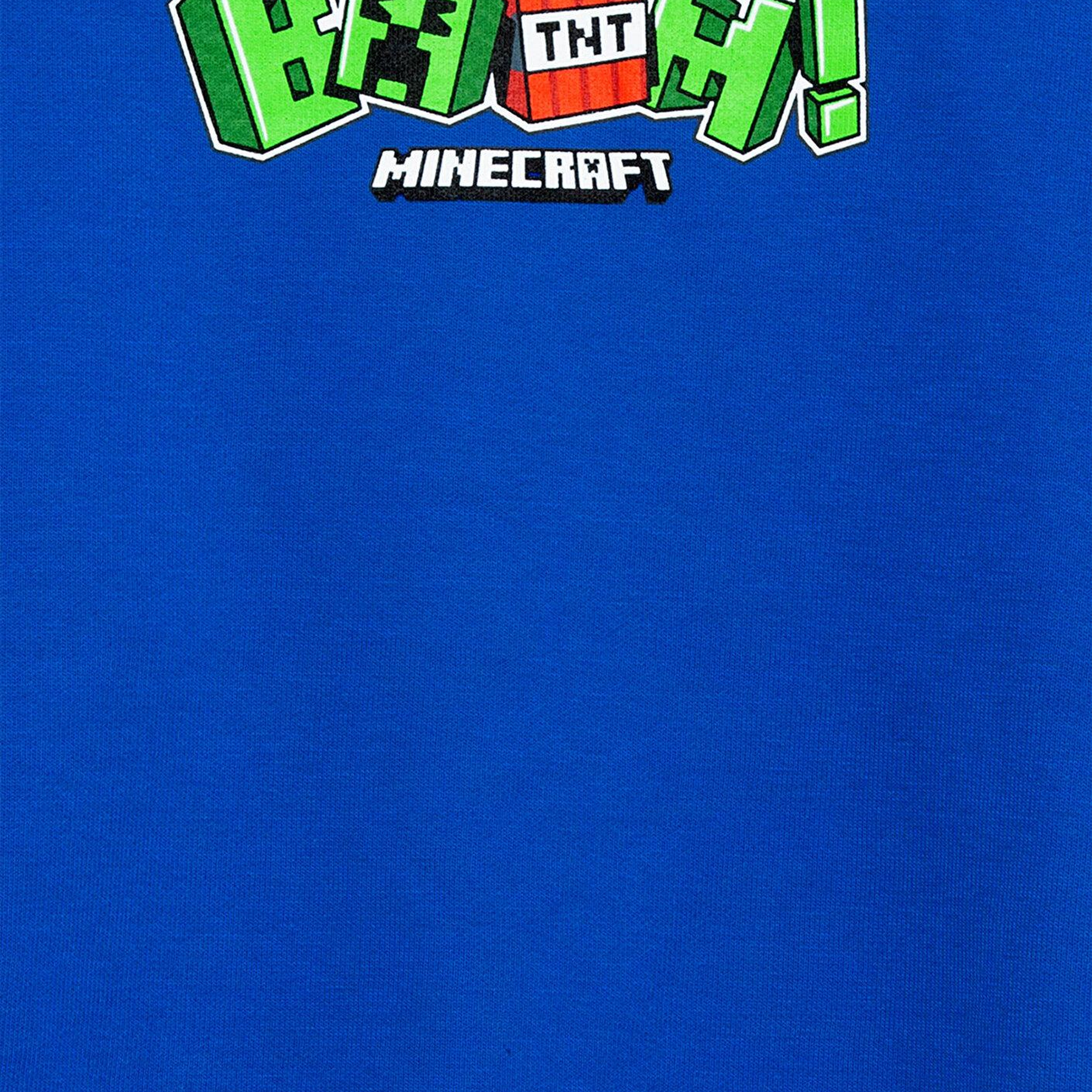 Mavi Minecraft Baskılı Kapüşonsuz Sweatshirt 6S10191-70896