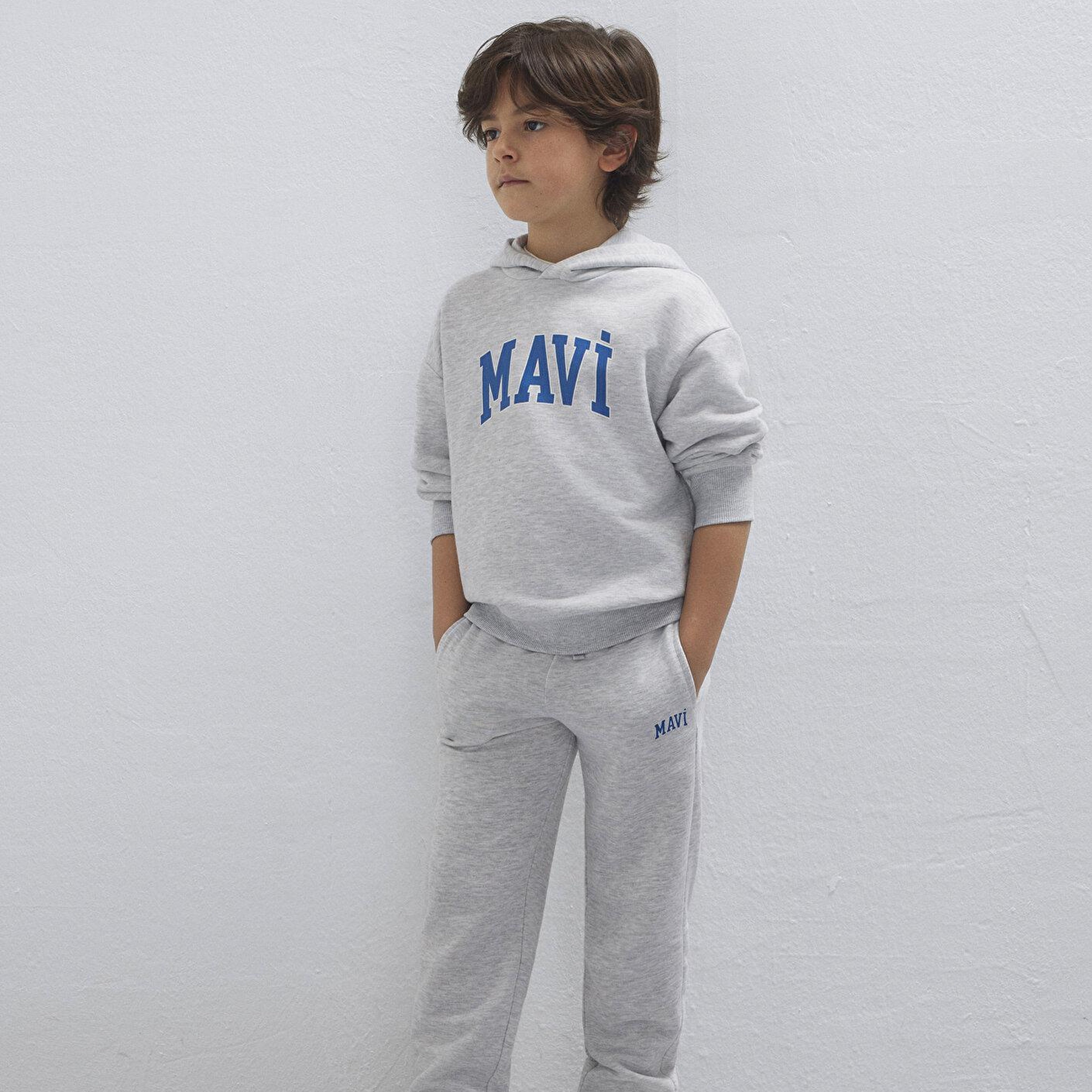 Mavi Mavi Logo Baskılı Gri Eşofman Takımı 6T10004-88467
