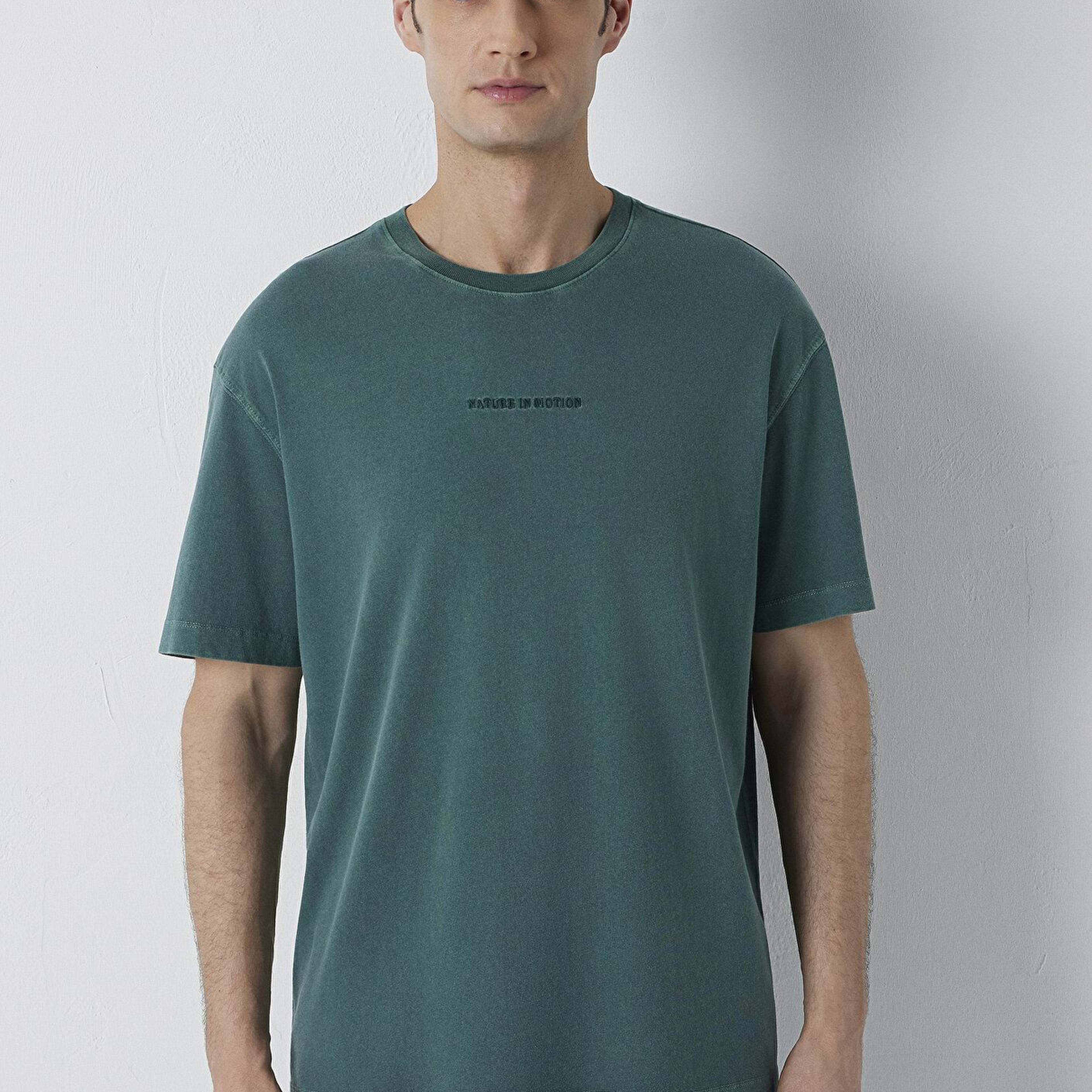 Mavi Baskılı Yeşil Tişört Loose Fit / Bol Rahat Kesim 0613515-85173