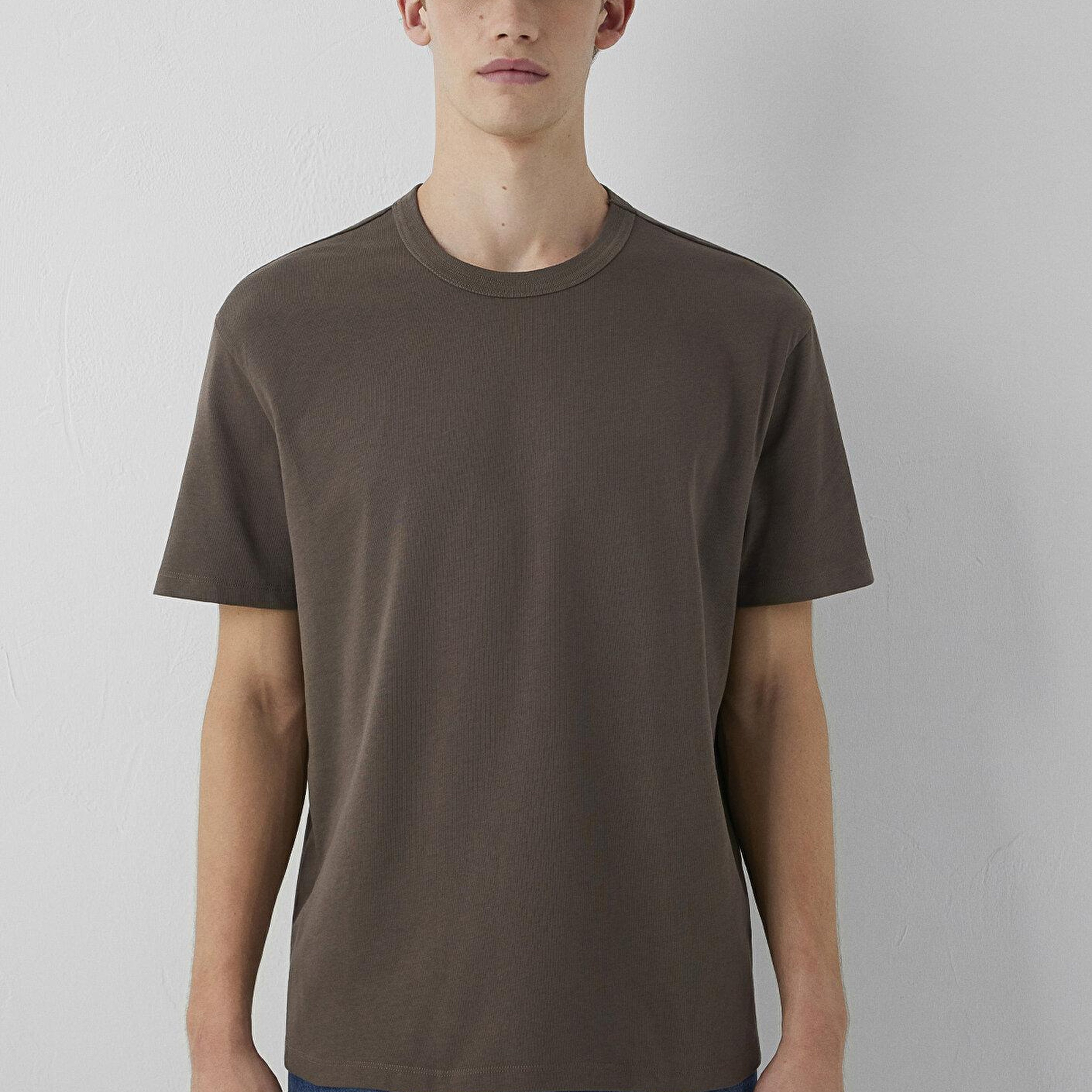Mavi Yeşil Basic Tişört Loose Fit / Bol Rahat Kesim 0613624-71550
