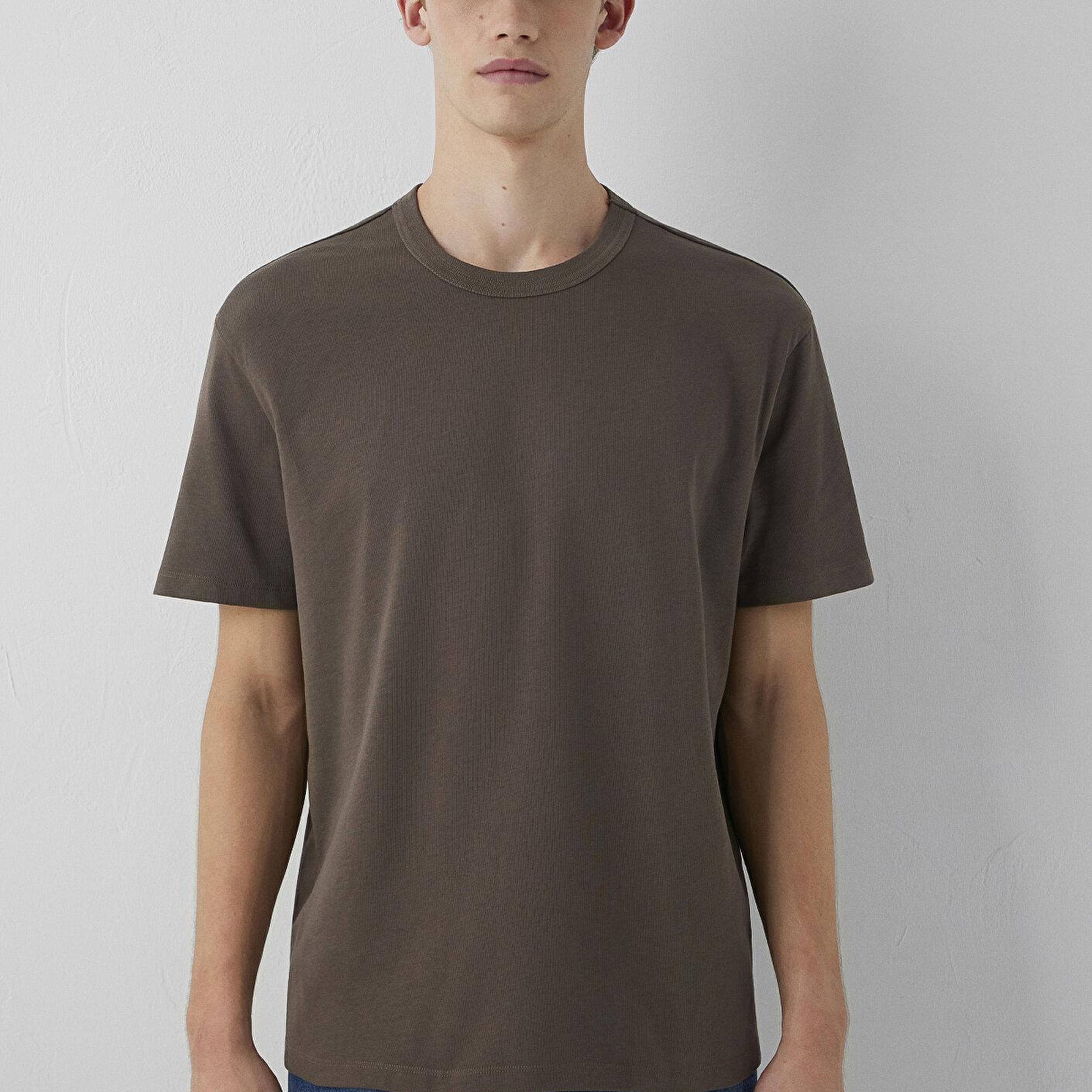 Mavi Yeşil Basic Tişört Loose Fit / Bol Rahat Kesim 0613624-71550