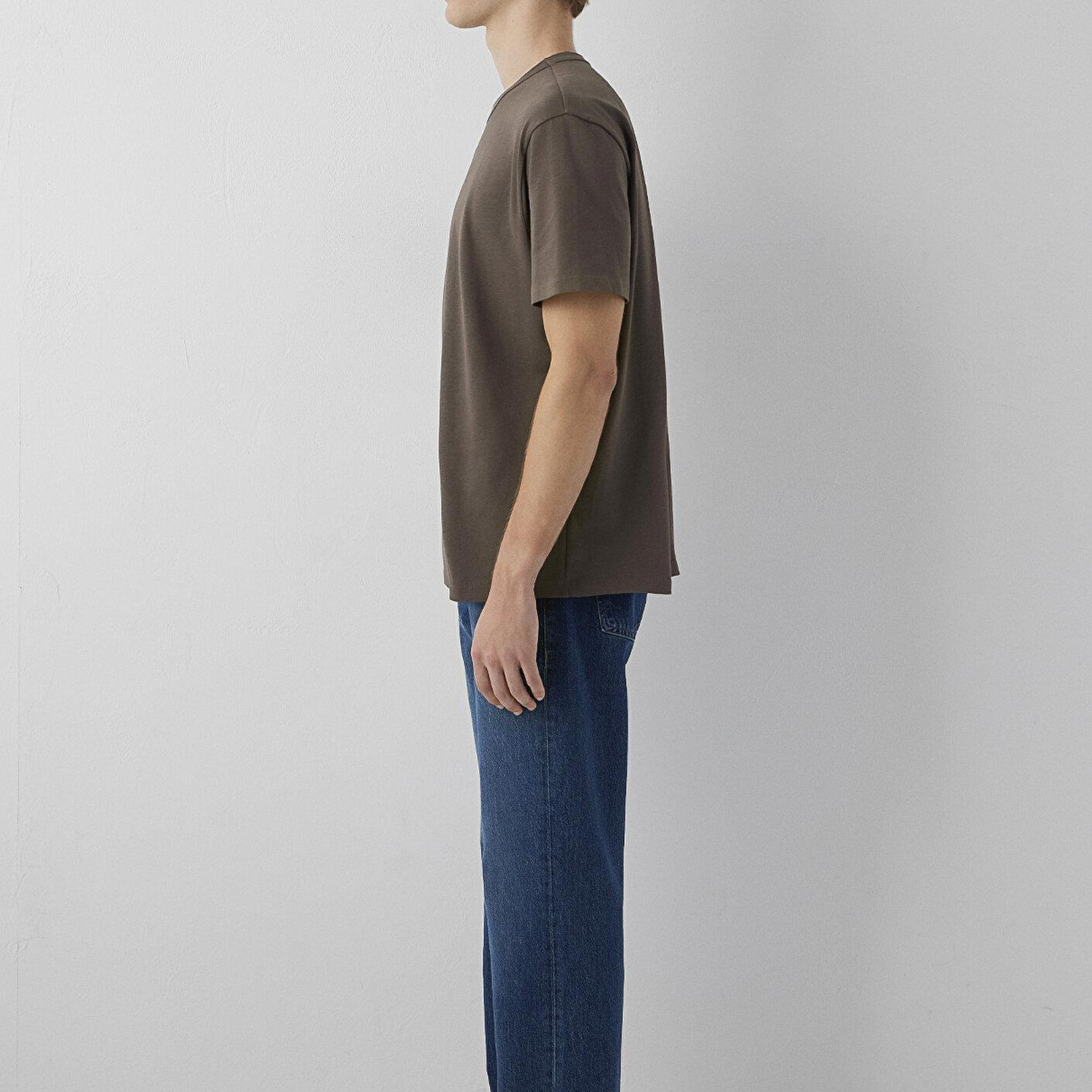 Mavi Yeşil Basic Tişört Loose Fit / Bol Rahat Kesim 0613624-71550