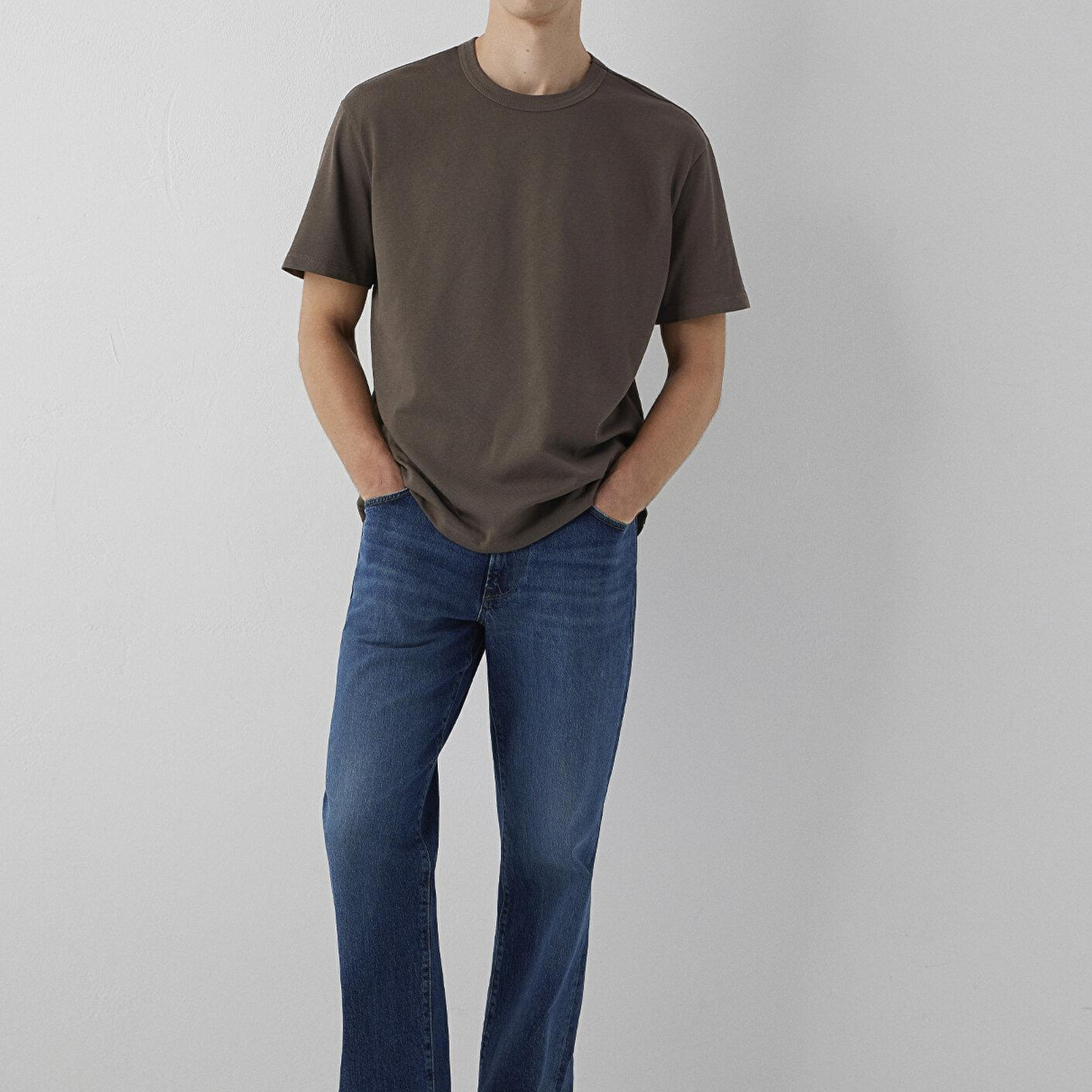 Mavi Yeşil Basic Tişört Loose Fit / Bol Rahat Kesim 0613624-71550