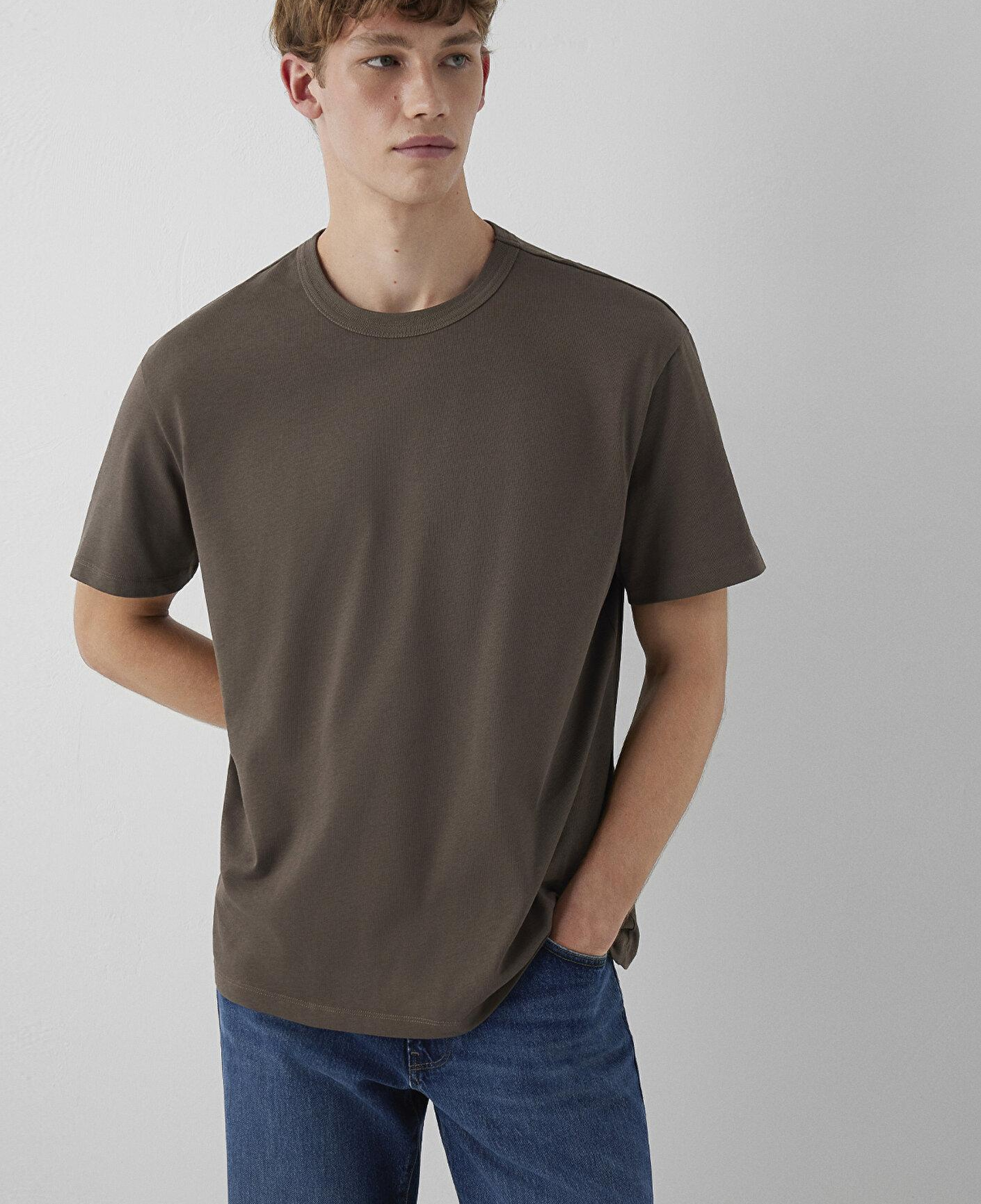 Mavi Yeşil Basic Tişört Loose Fit / Bol Rahat Kesim 0613624-71550