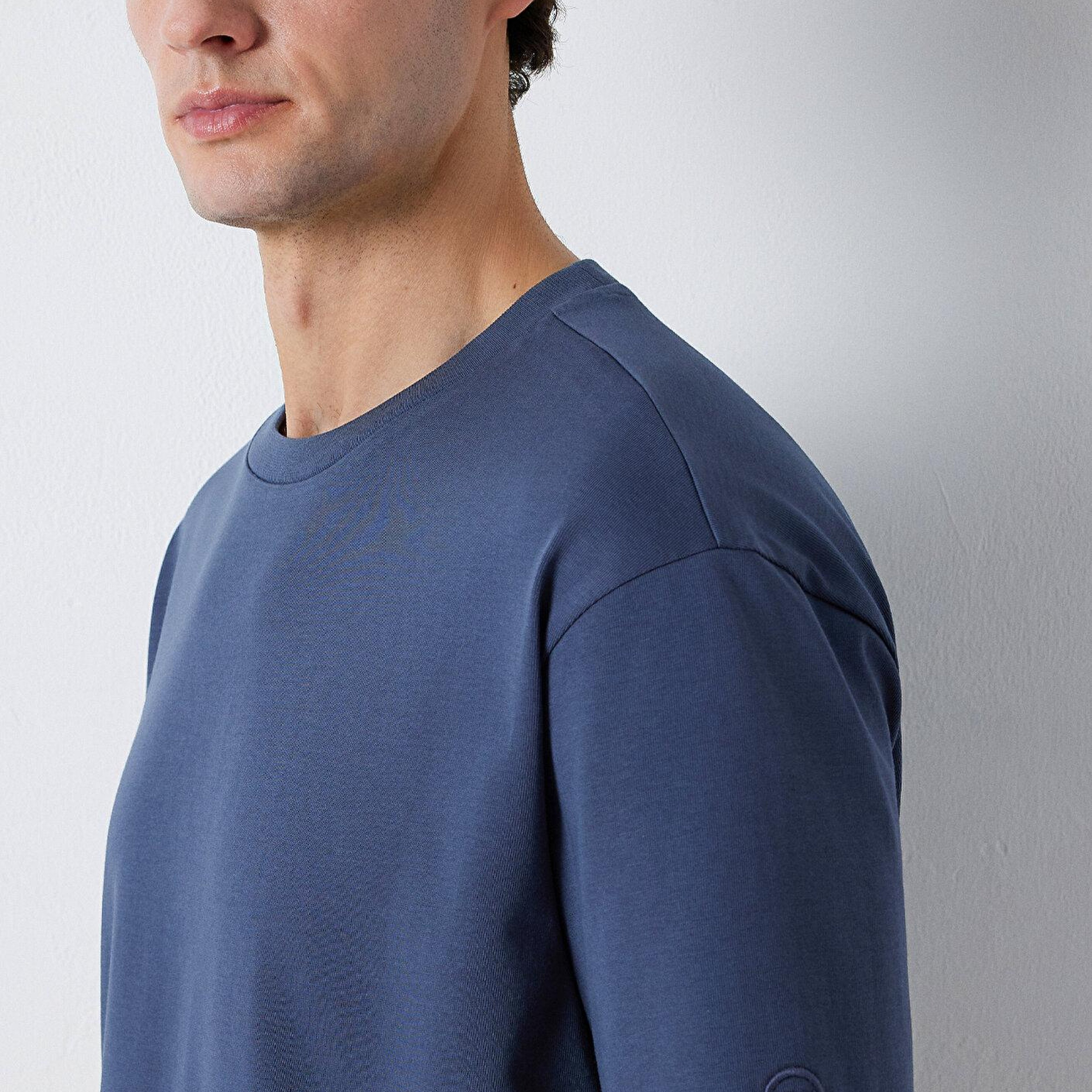 Mavi Lacivert Basic Tişört Loose Fit / Bol Rahat Kesim 0611924-70759