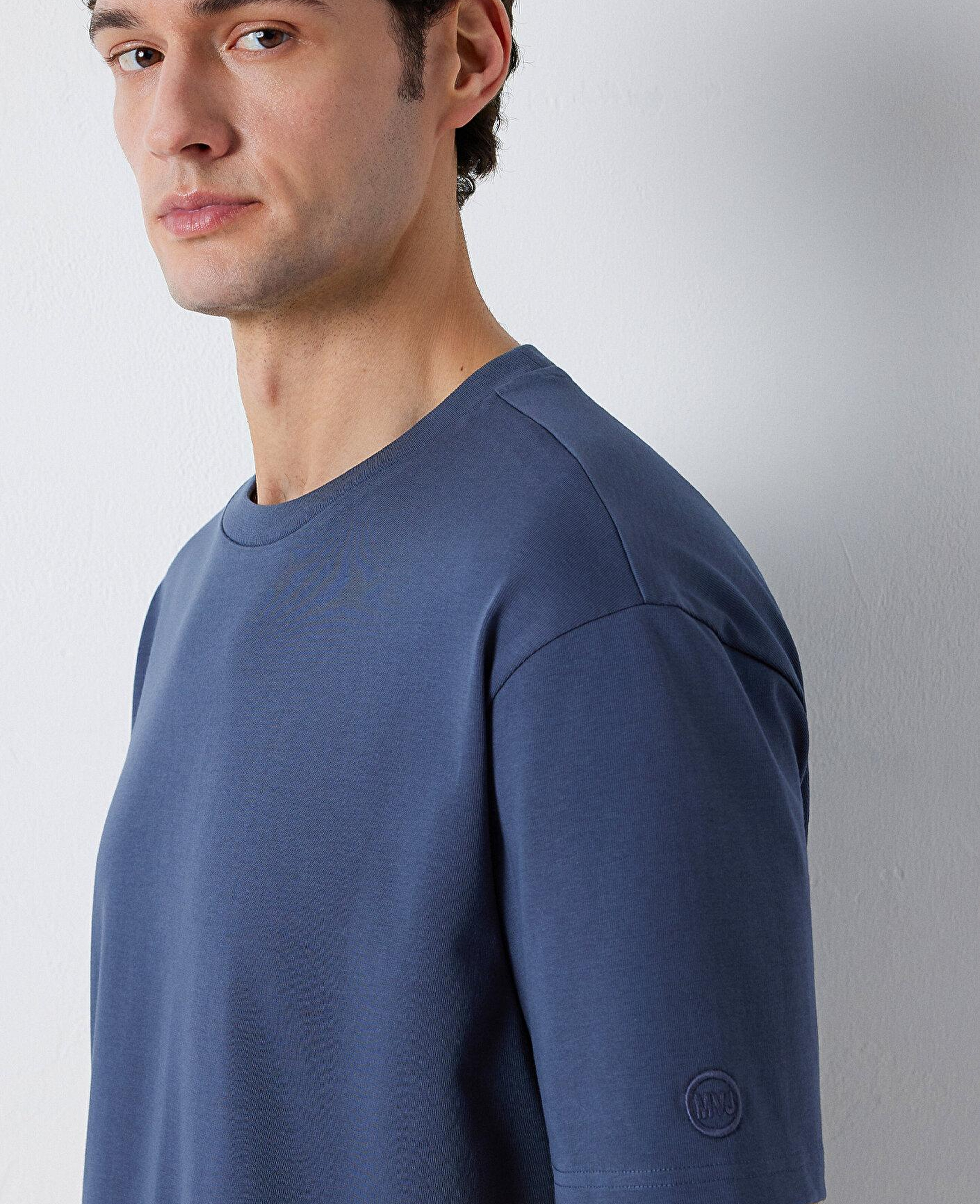 Mavi Lacivert Basic Tişört Loose Fit / Bol Rahat Kesim 0611924-70759