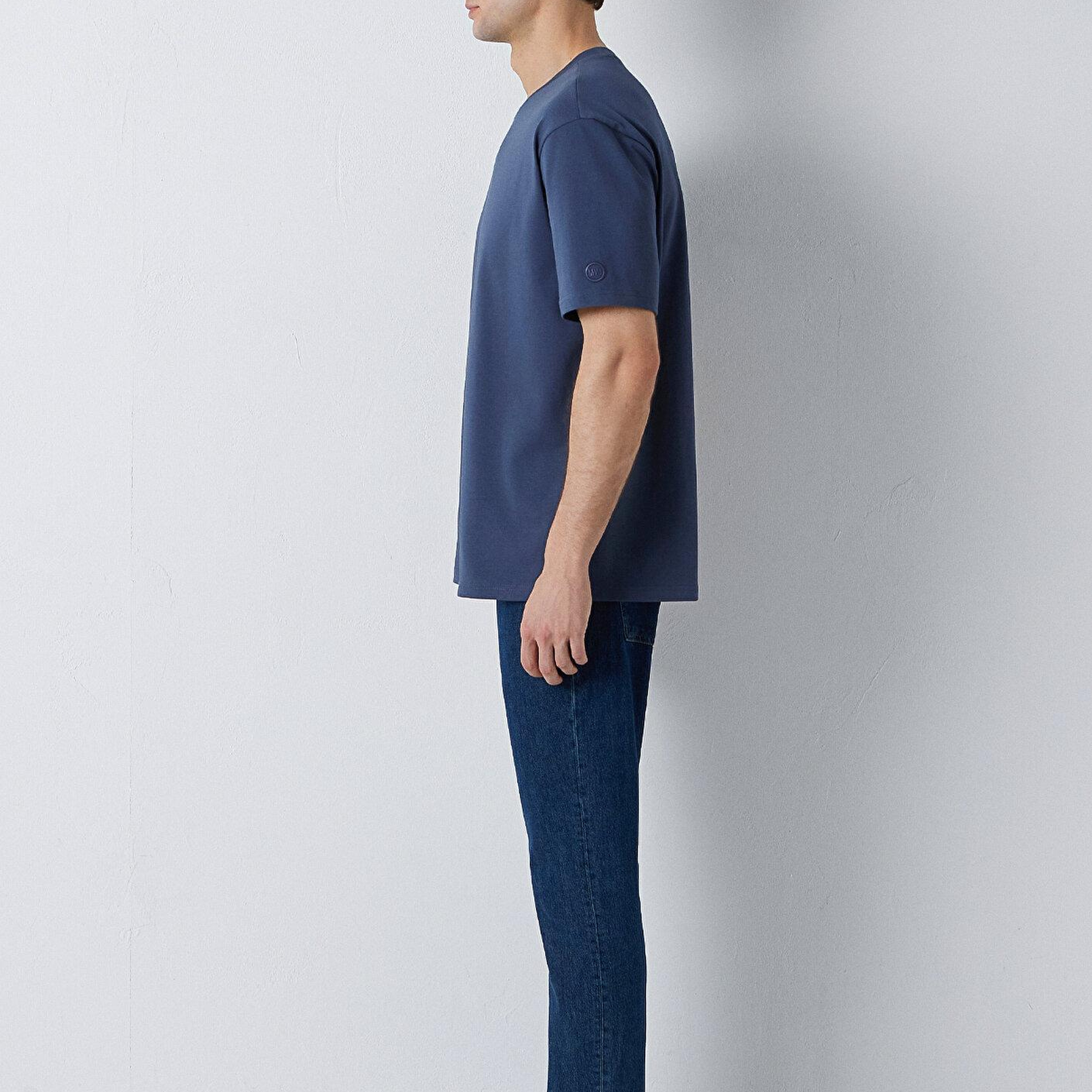 Mavi Lacivert Basic Tişört Loose Fit / Bol Rahat Kesim 0611924-70759
