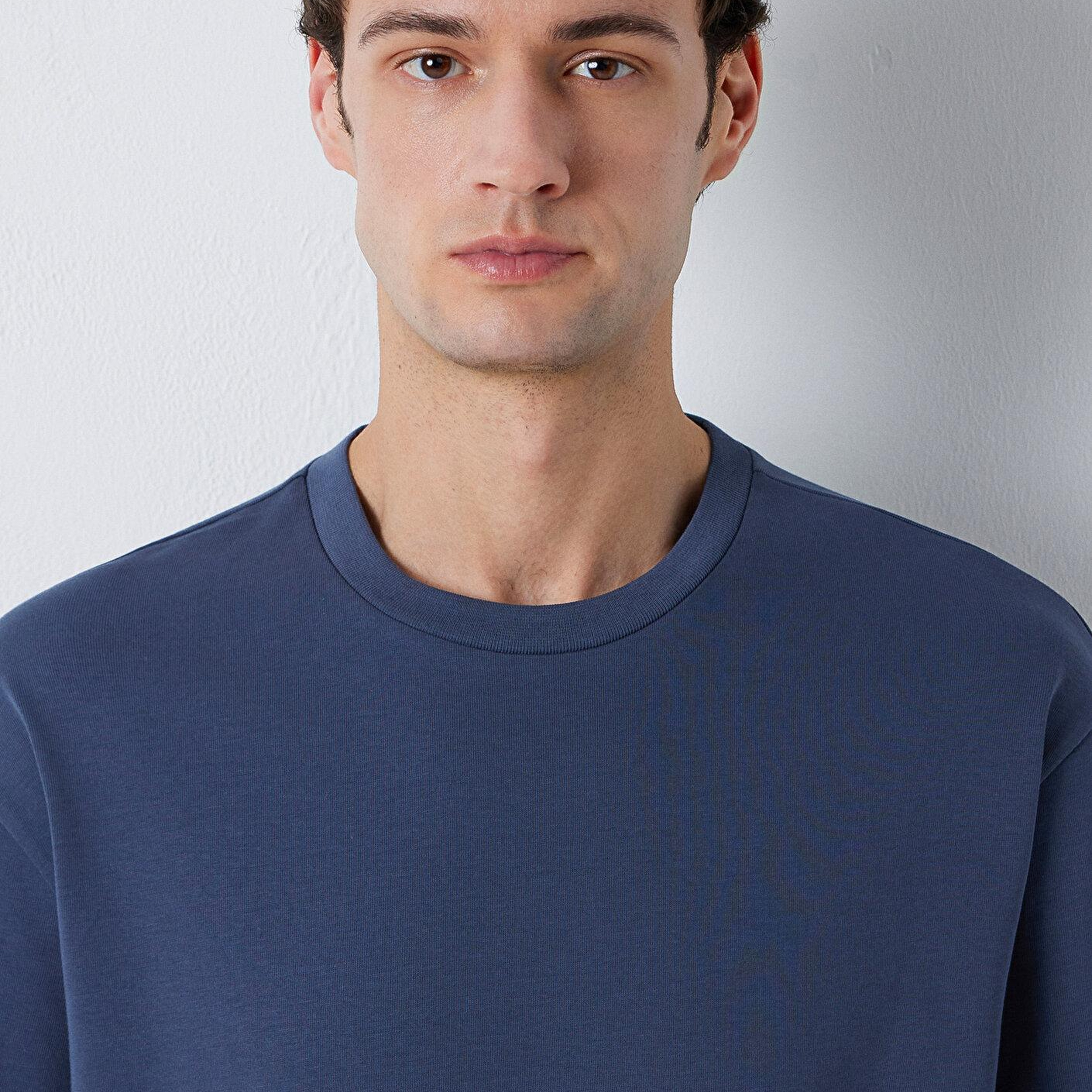 Mavi Lacivert Basic Tişört Loose Fit / Bol Rahat Kesim 0611924-70759
