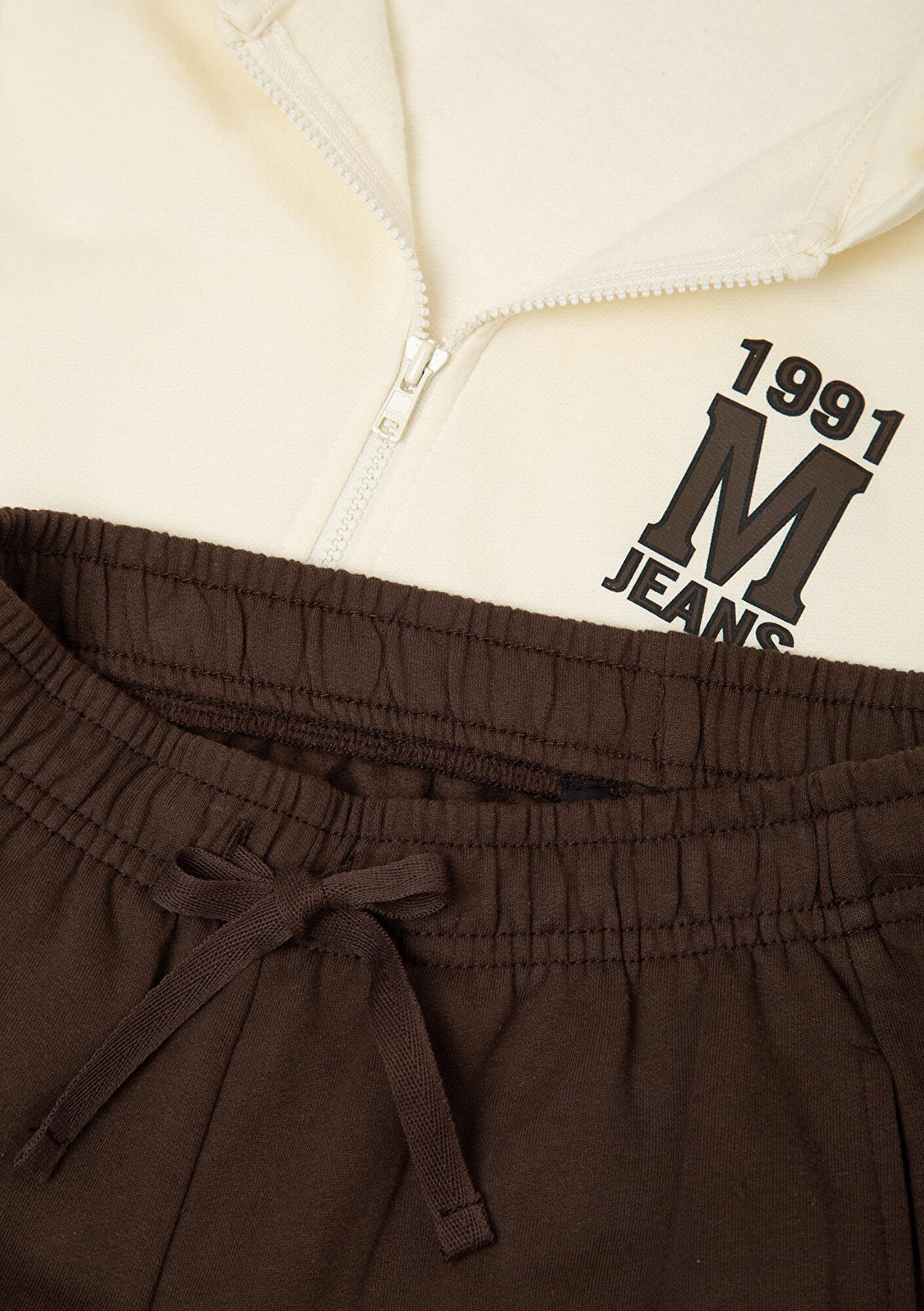 Mavi Mavi Logo Baskılı Ekru Eşofman Takımı 6T10007-80194