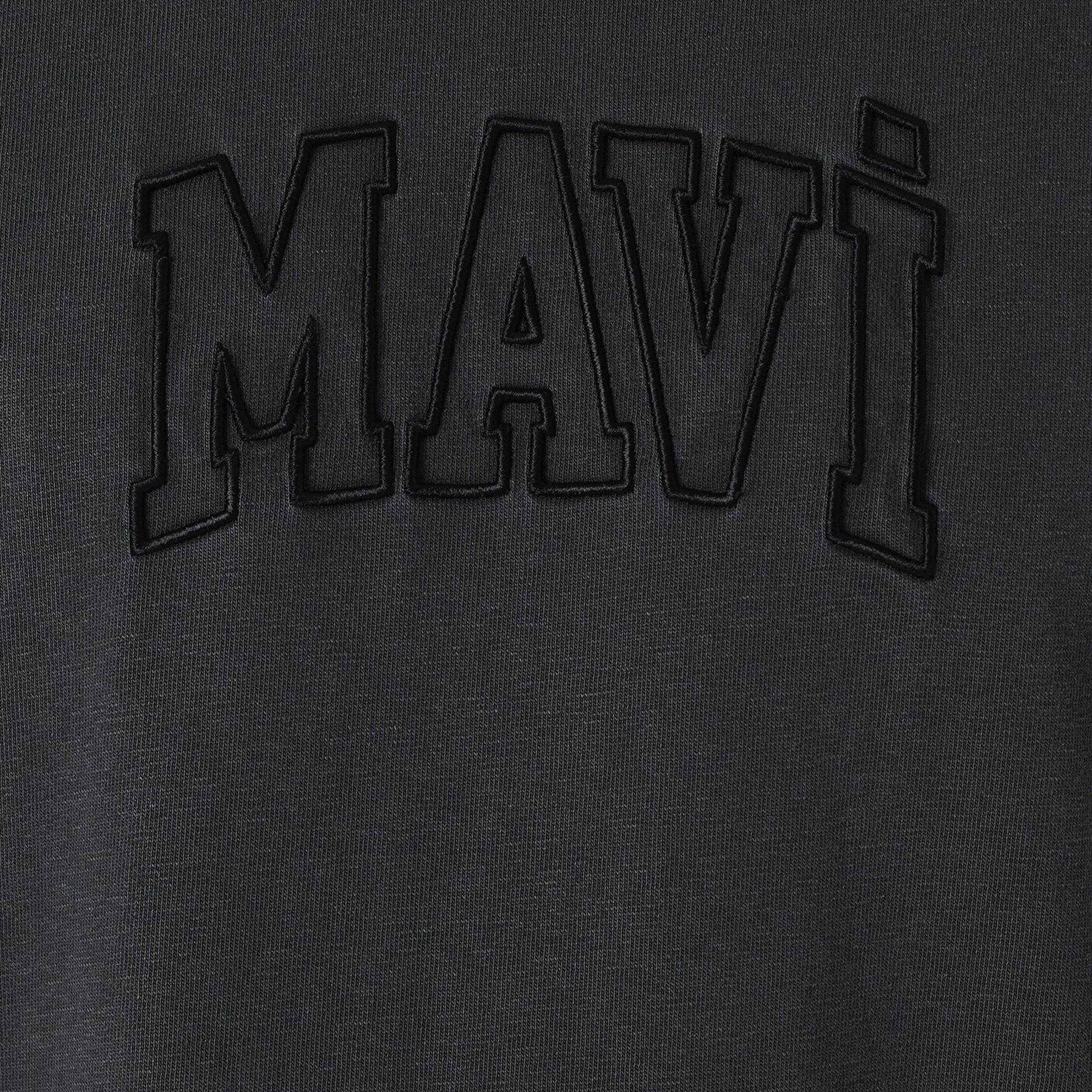 Mavi Mavi Logo Baskılı Antrasit Tişört Loose Fit / Bol Rahat Kesim 0613564-70087