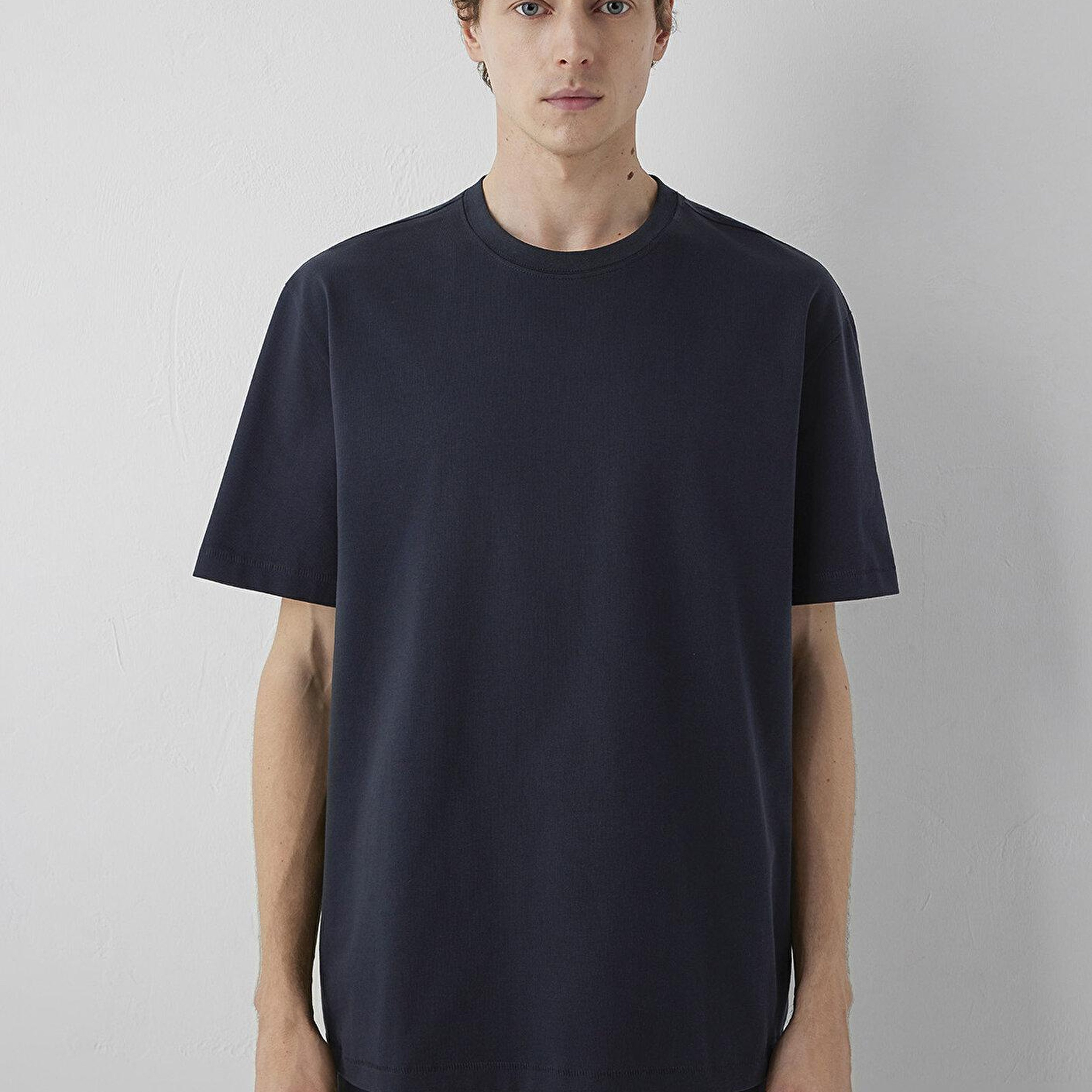 Mavi Lacivert Basic Tişört Loose Fit / Bol Rahat Kesim 0612269-70489