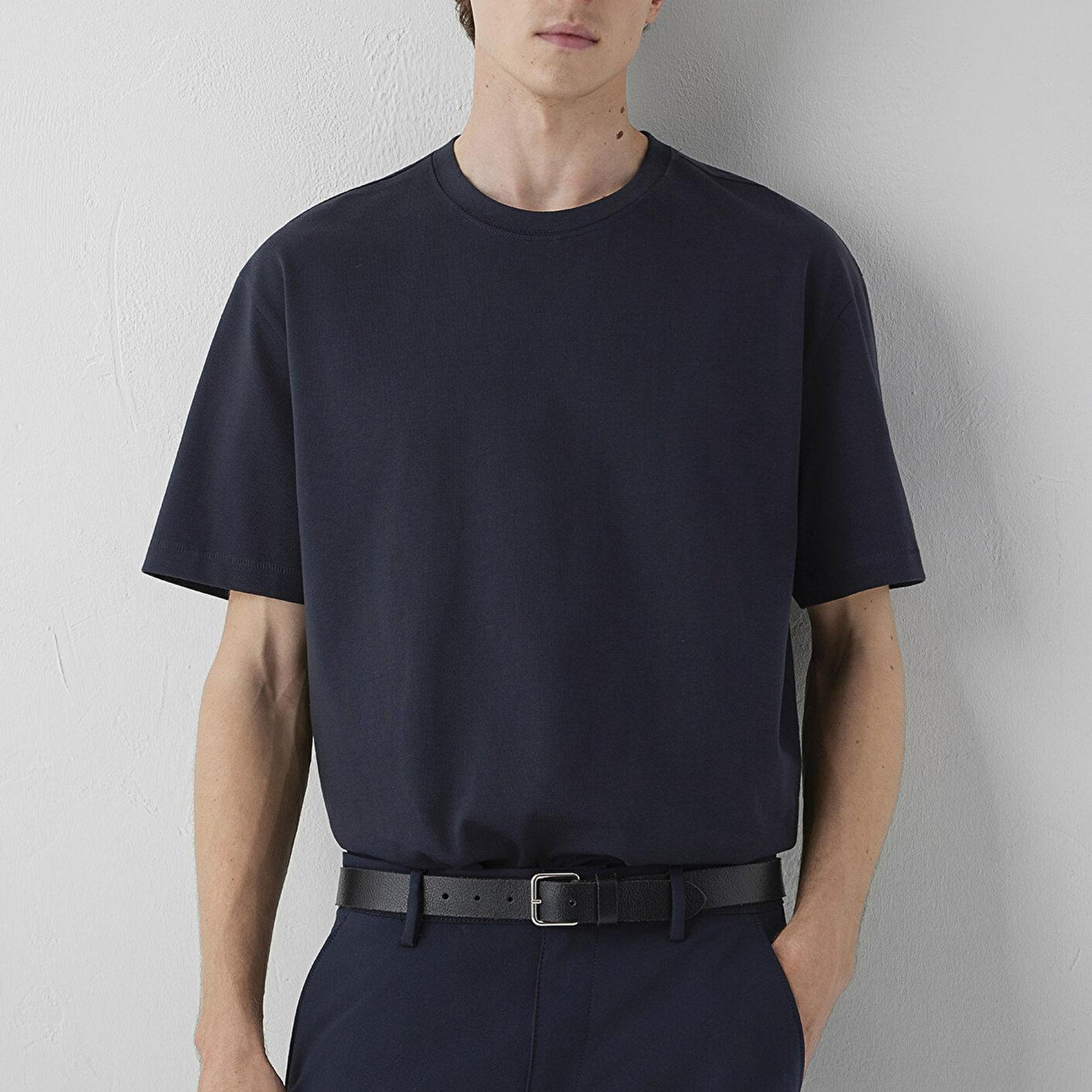 Mavi Lacivert Basic Tişört Loose Fit / Bol Rahat Kesim 0612269-70489