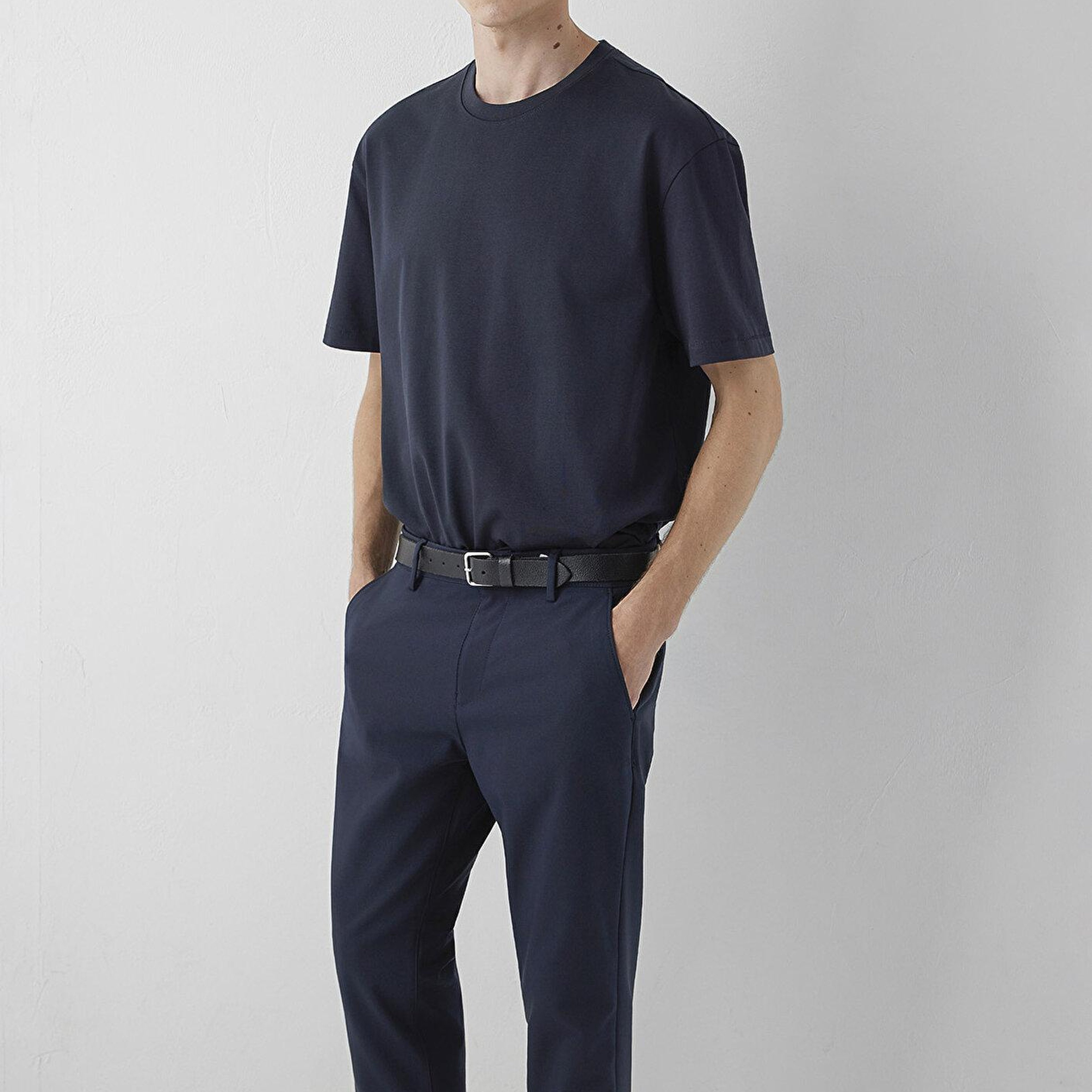 Mavi Lacivert Basic Tişört Loose Fit / Bol Rahat Kesim 0612269-70489