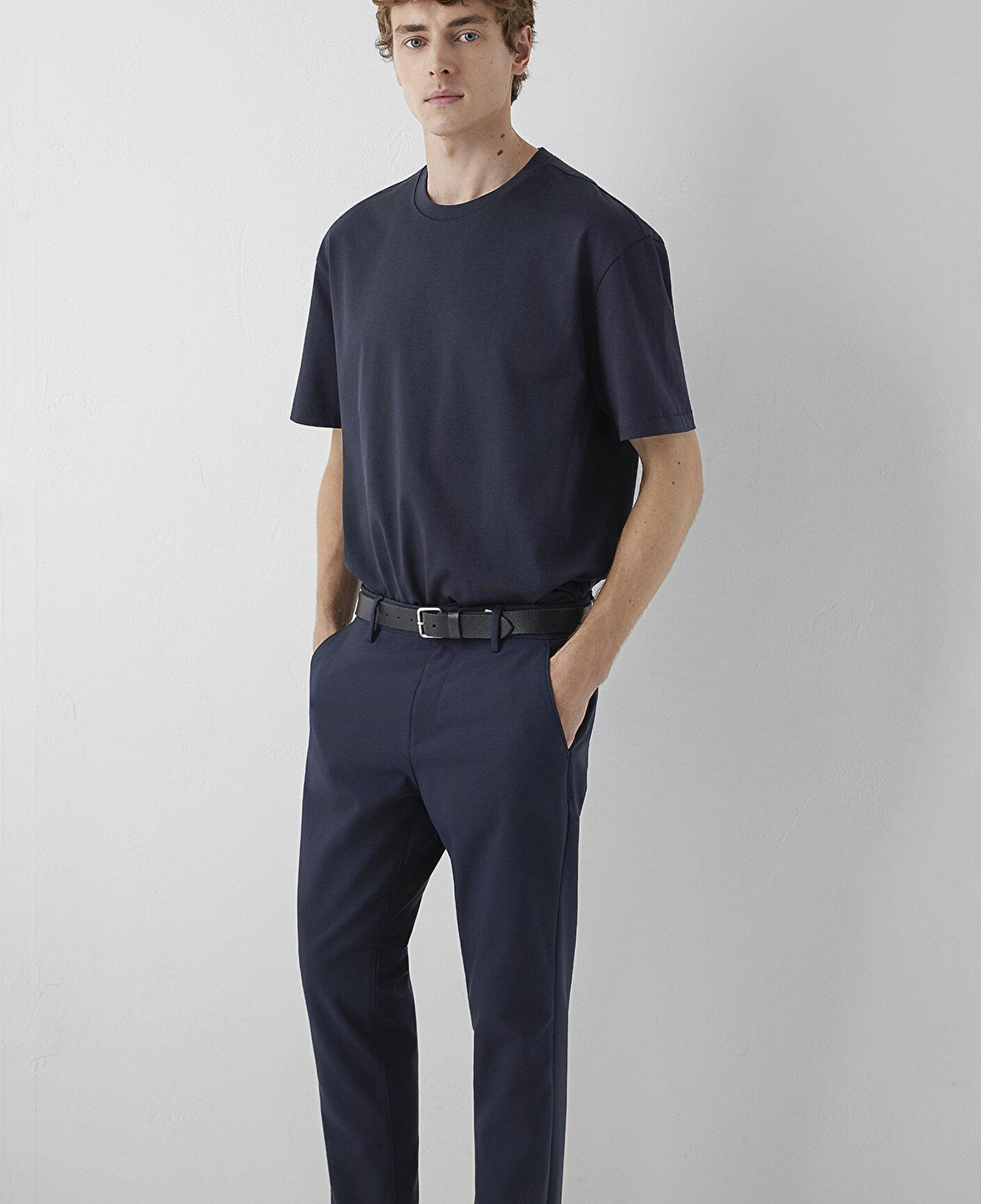 Mavi Lacivert Basic Tişört Loose Fit / Bol Rahat Kesim 0612269-70489