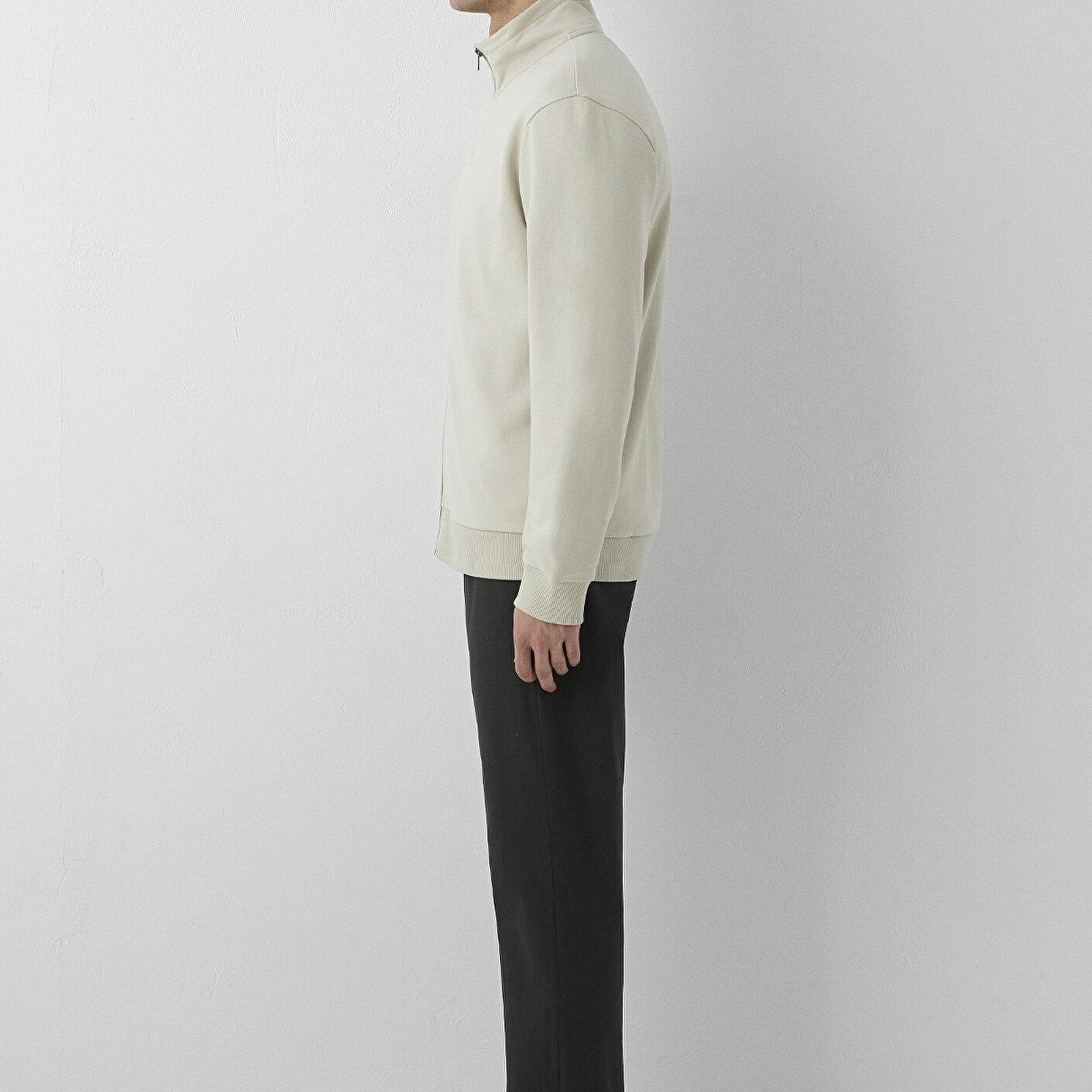 Mavi Fermuarlı Bej Sweatshirt 0S10653-70144