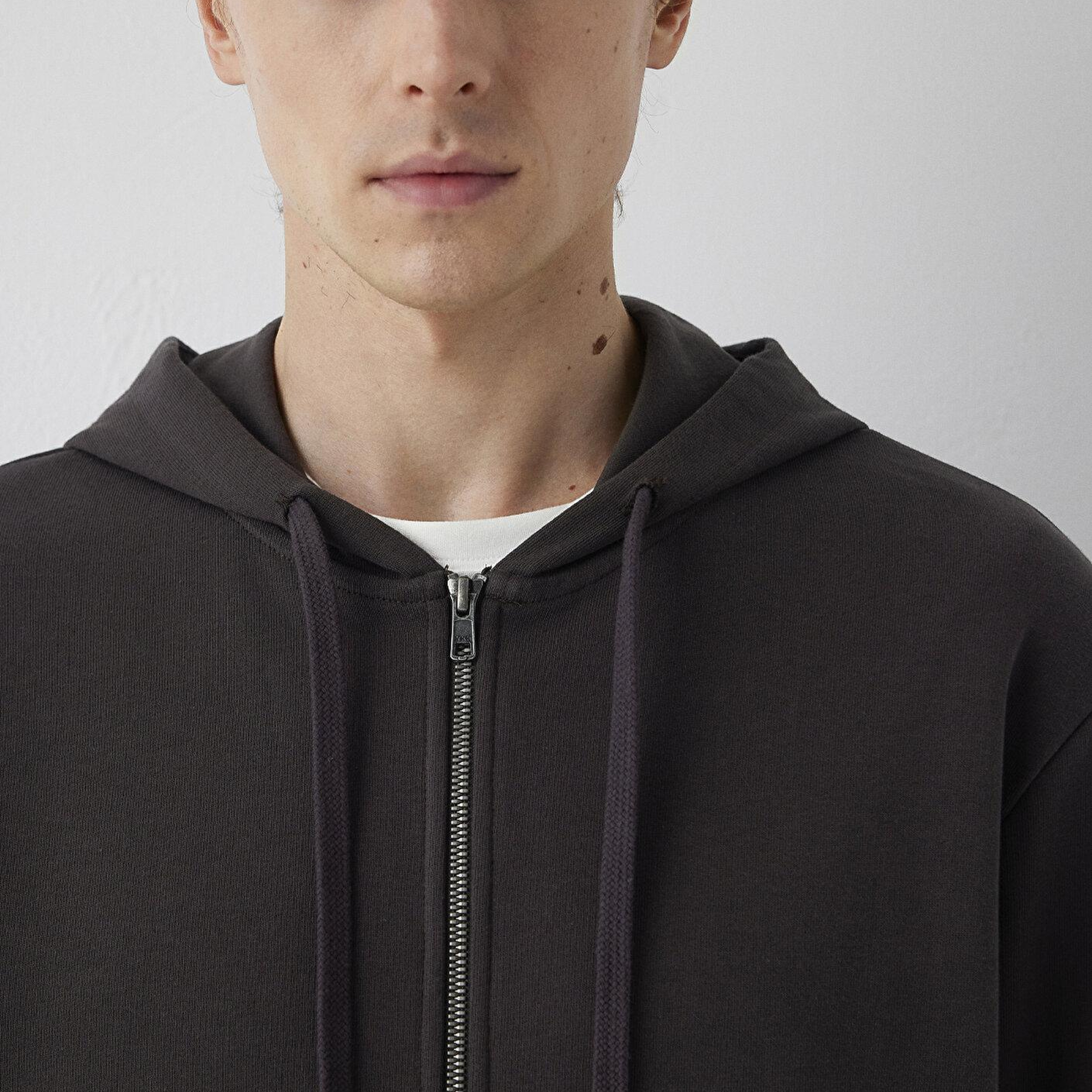 Mavi Kapüşonlu Fermuarlı Kahverengi Sweatshirt 0S10423-70219