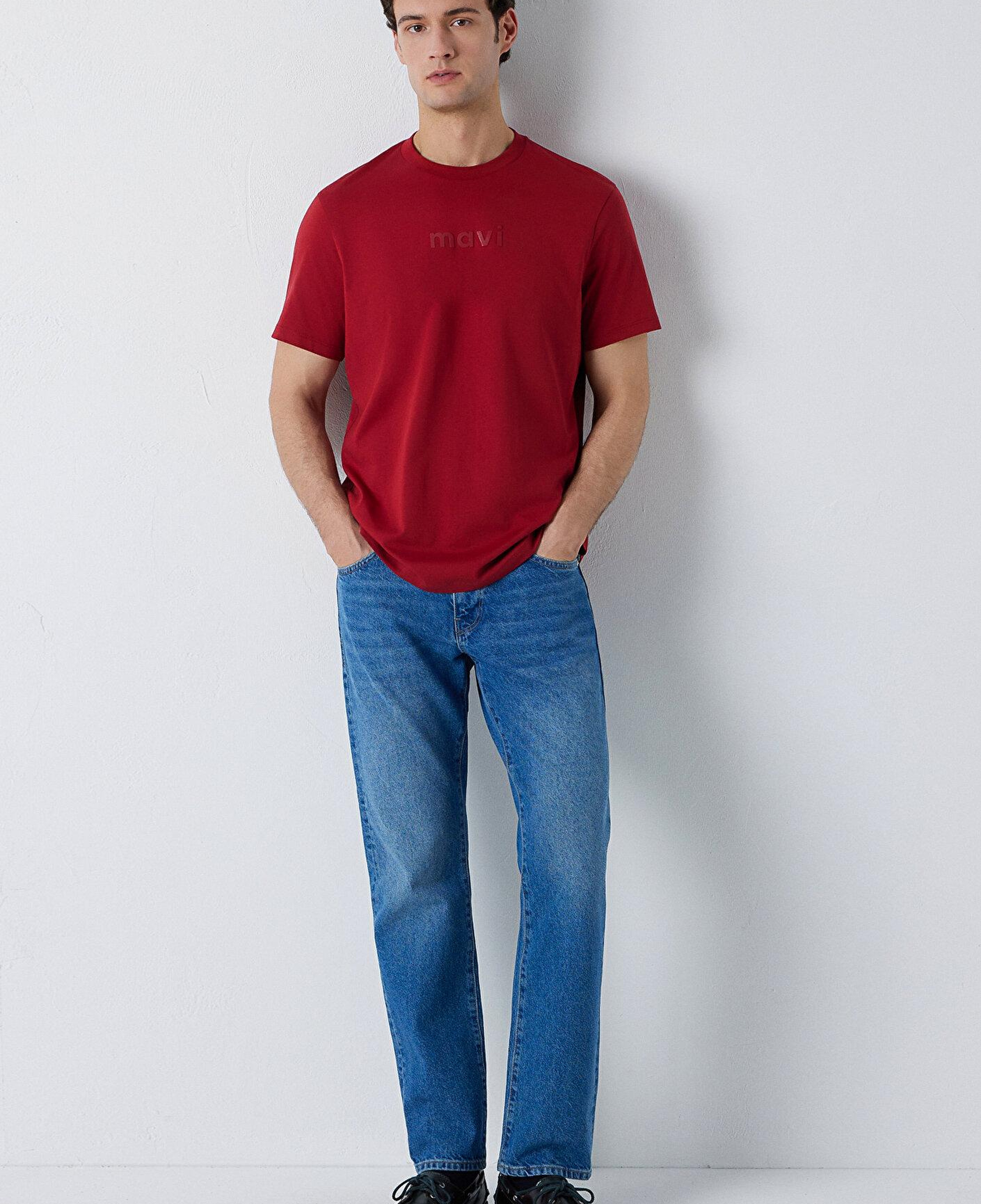 Mavi Mavi Logo Baskılı Bordo Tişört Regular Fit / Normal Kesim 0612732-89065