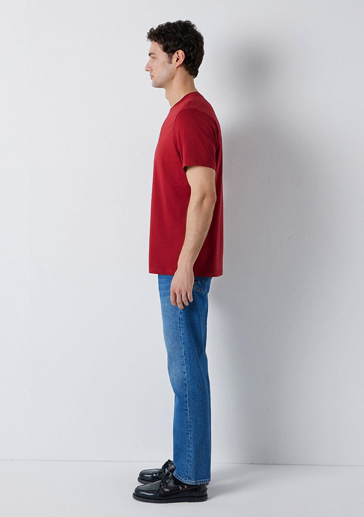 Mavi Mavi Logo Baskılı Bordo Tişört Regular Fit / Normal Kesim 0612732-89065