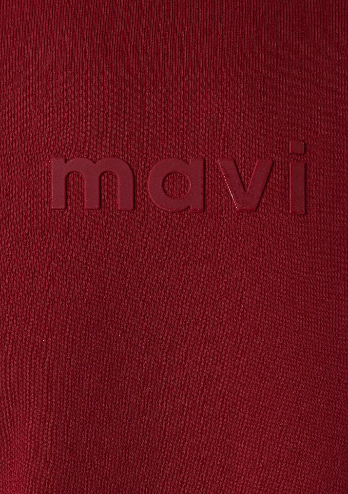 Mavi Mavi Logo Baskılı Bordo Tişört Regular Fit / Normal Kesim 0612732-89065