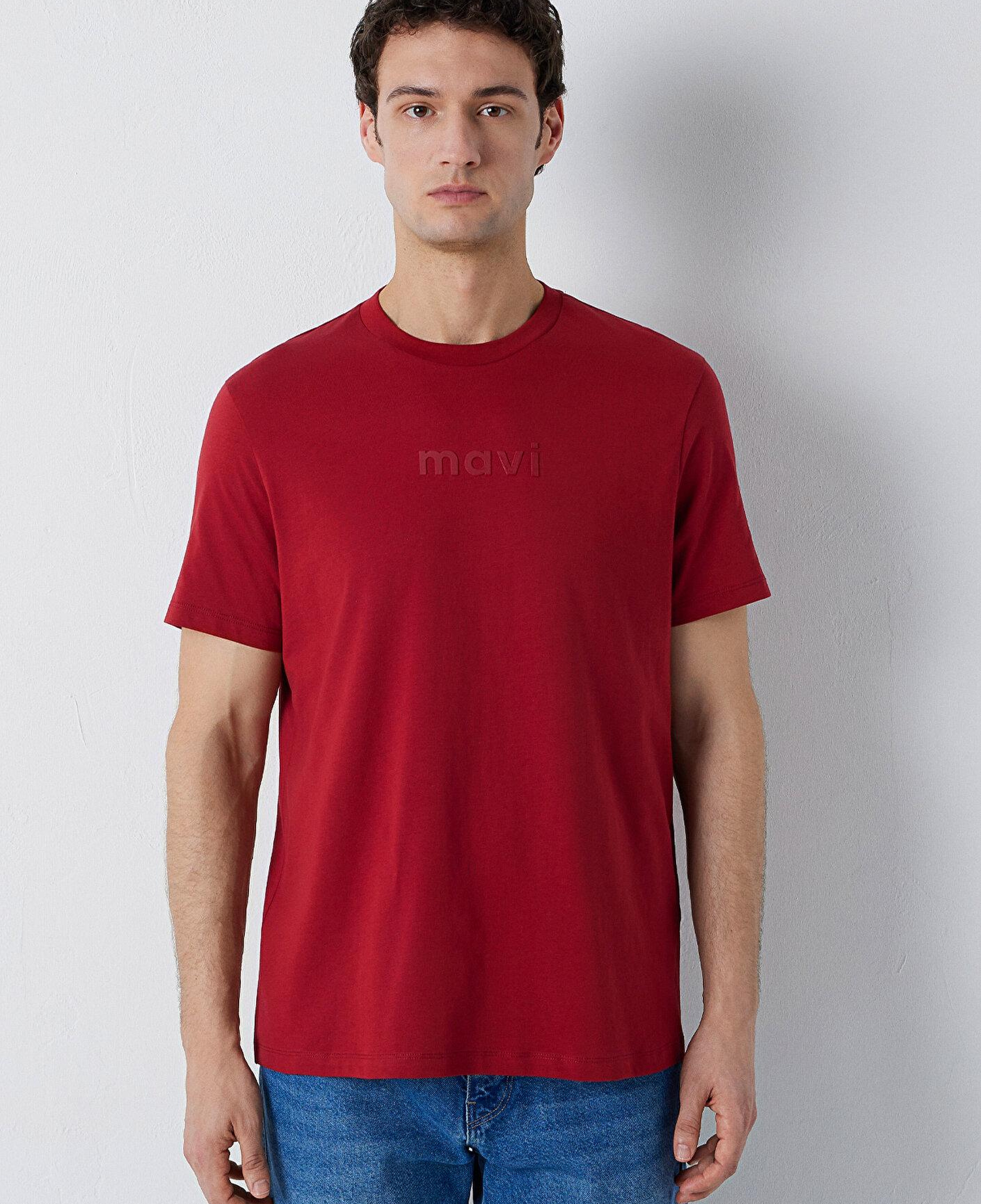 Mavi Mavi Logo Baskılı Bordo Tişört Regular Fit / Normal Kesim 0612732-89065