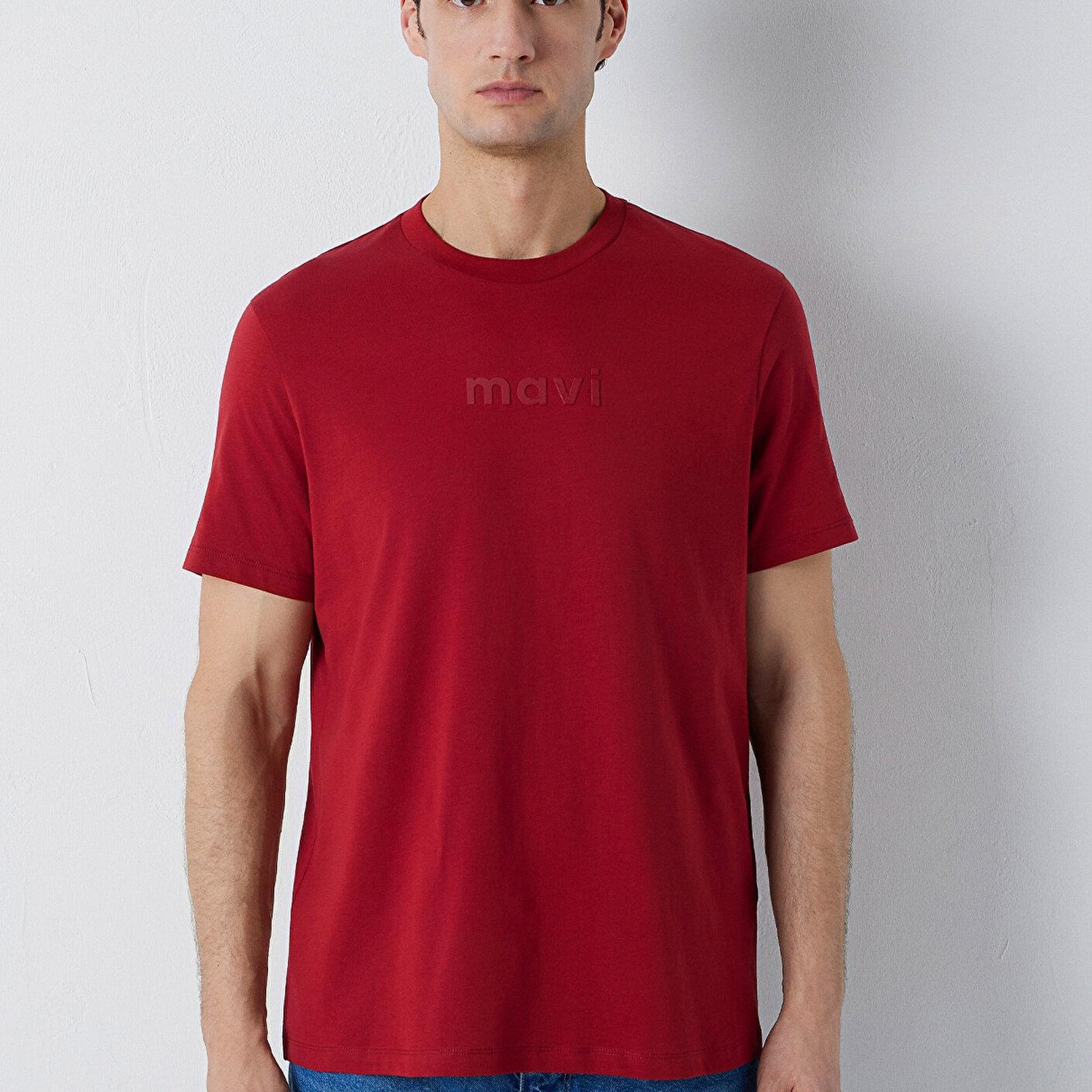 Mavi Mavi Logo Baskılı Bordo Tişört Regular Fit / Normal Kesim 0612732-89065