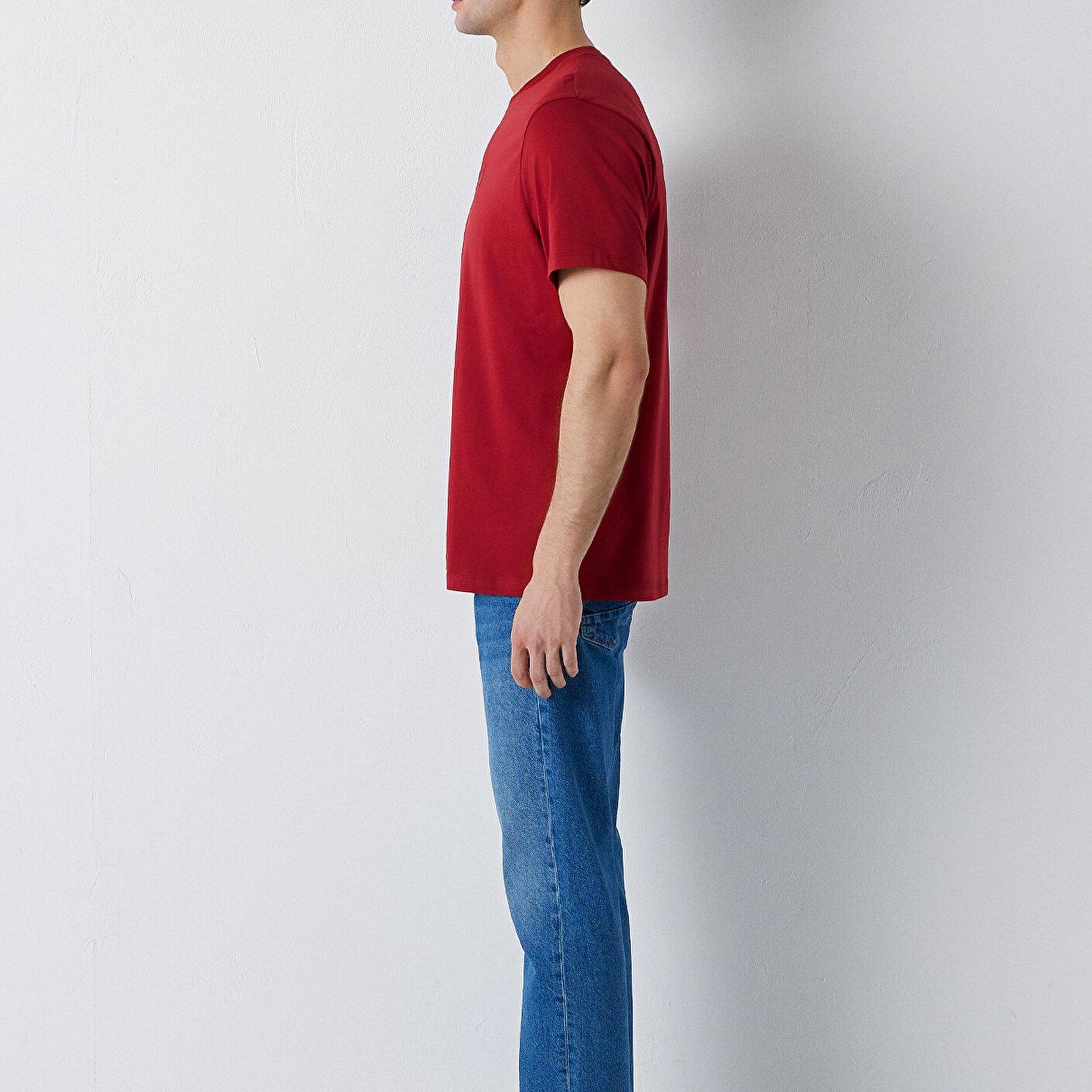 Mavi Mavi Logo Baskılı Bordo Tişört Regular Fit / Normal Kesim 0612732-89065