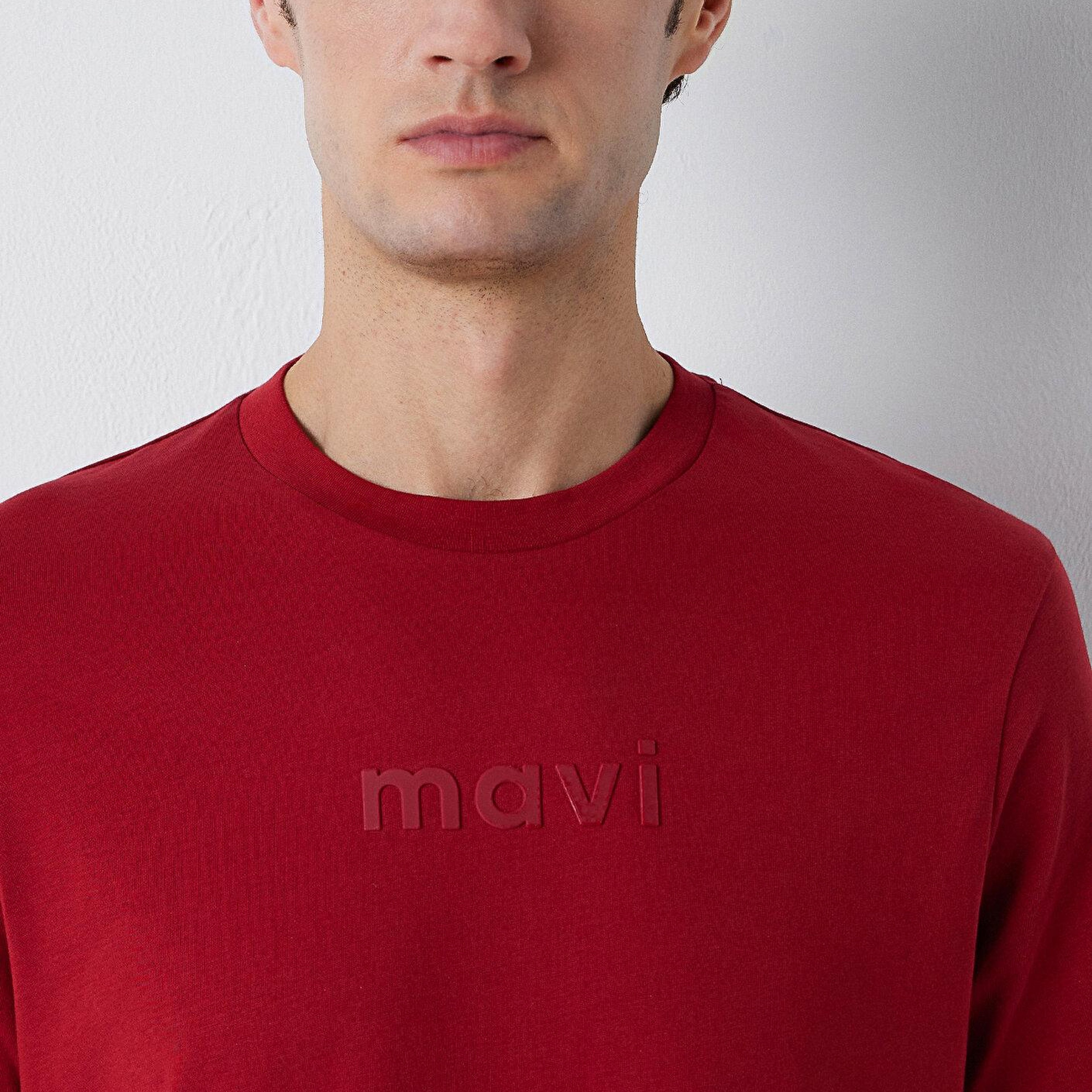 Mavi Mavi Logo Baskılı Bordo Tişört Regular Fit / Normal Kesim 0612732-89065