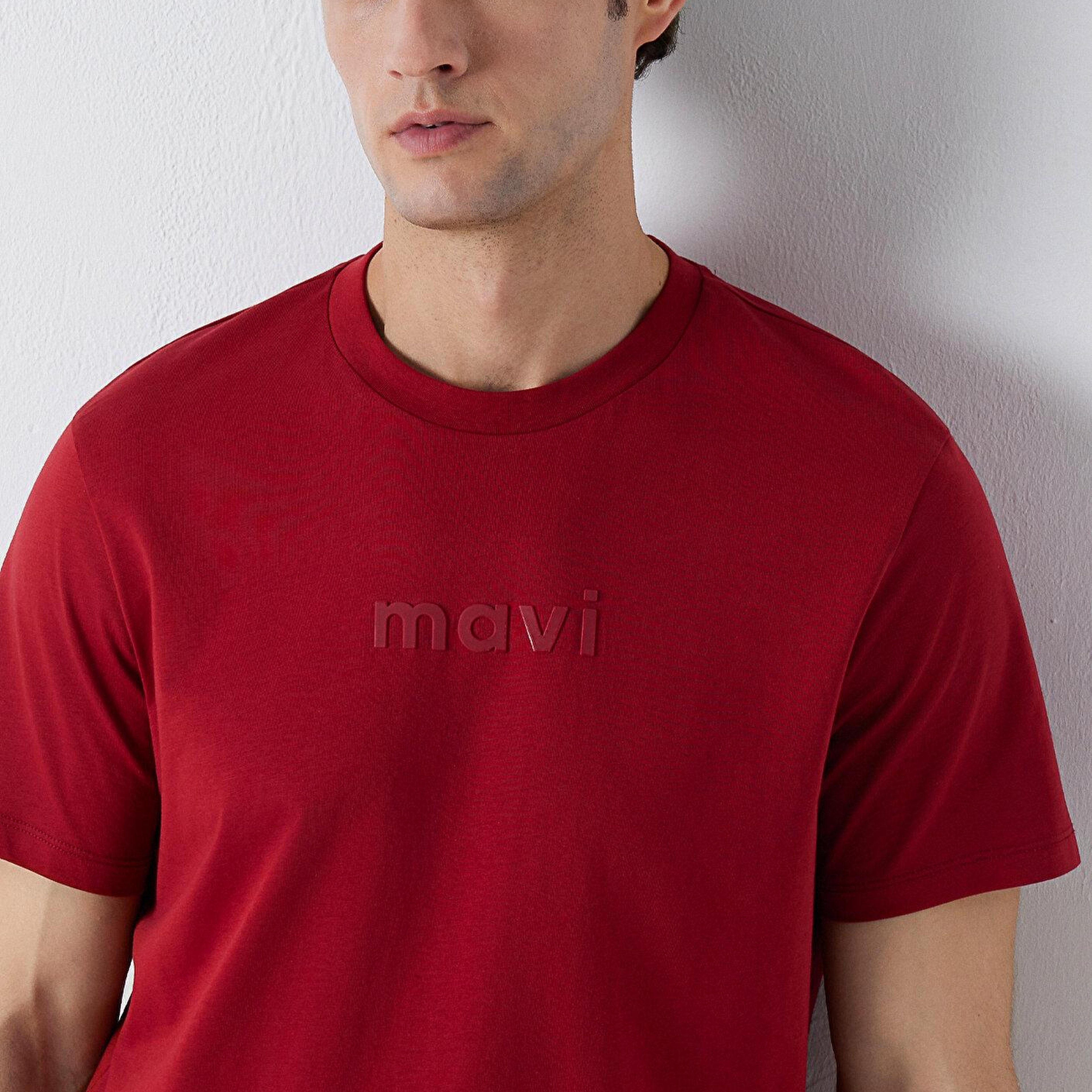 Mavi Mavi Logo Baskılı Bordo Tişört Regular Fit / Normal Kesim 0612732-89065