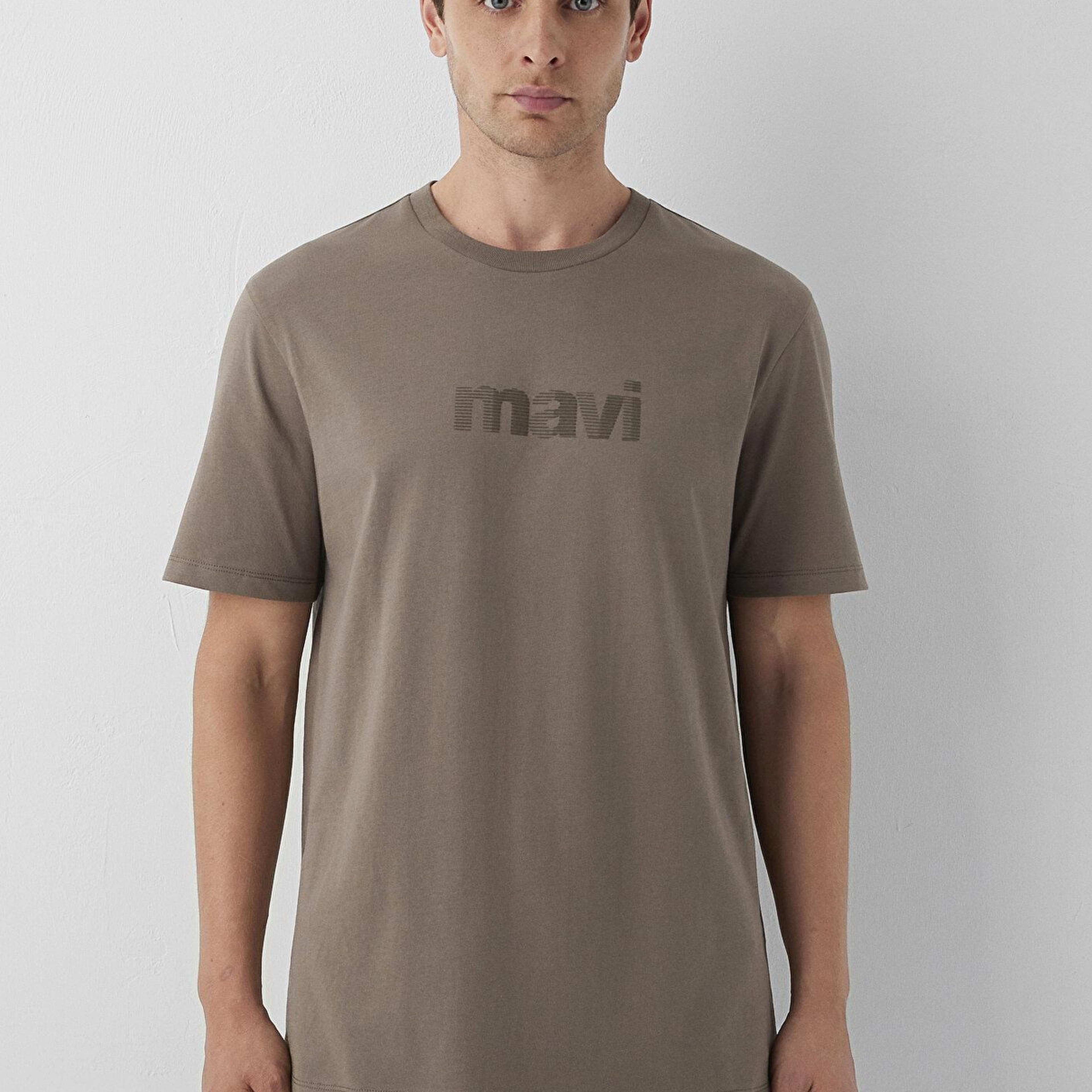 Mavi Mavi Logo Baskılı Kahverengi Tişört Regular Fit / Normal Kesim 0612936-70376