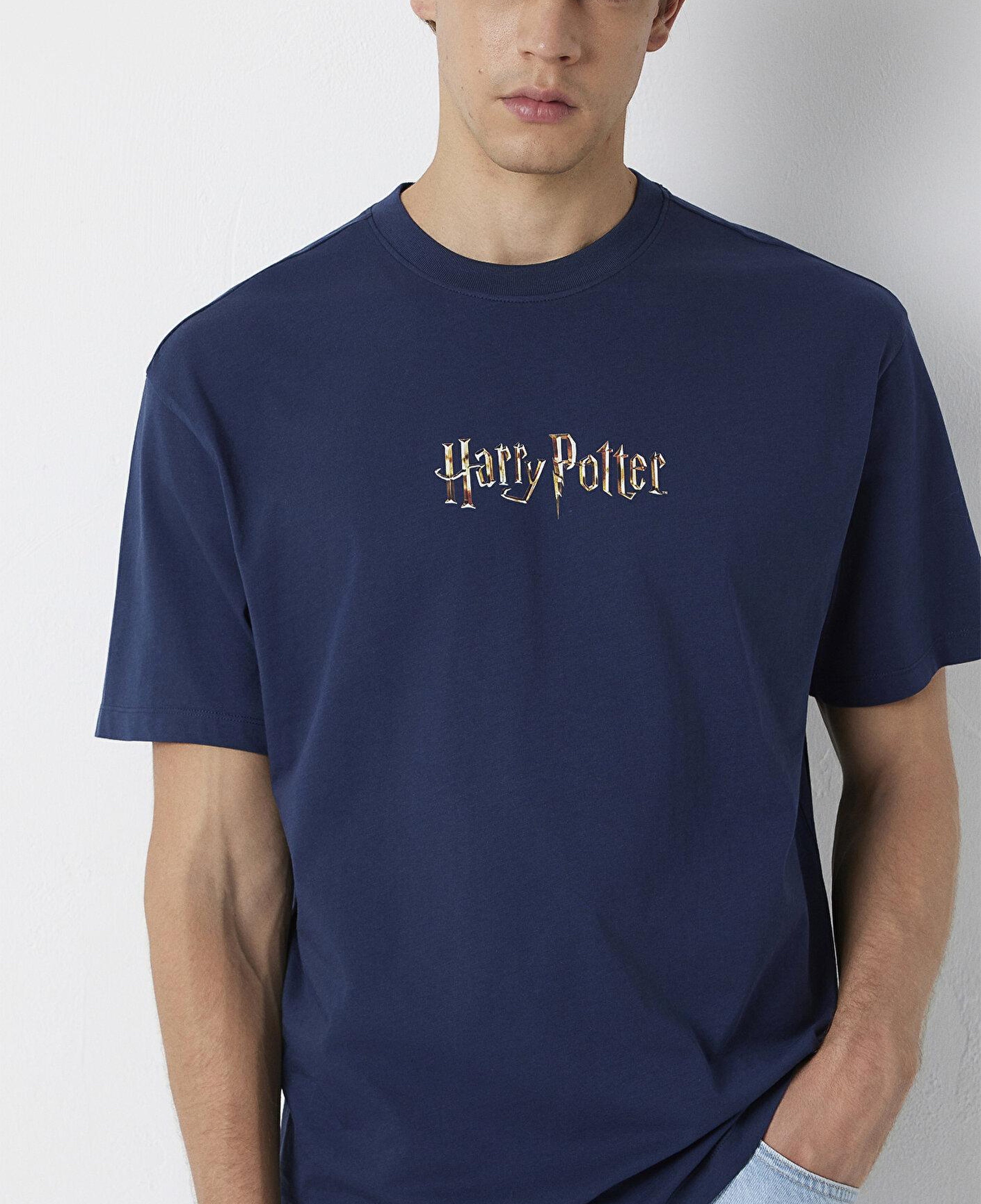 Mavi Harry Potter Baskılı Tişört Loose Fit / Bol Rahat Kesim 0613450-70497