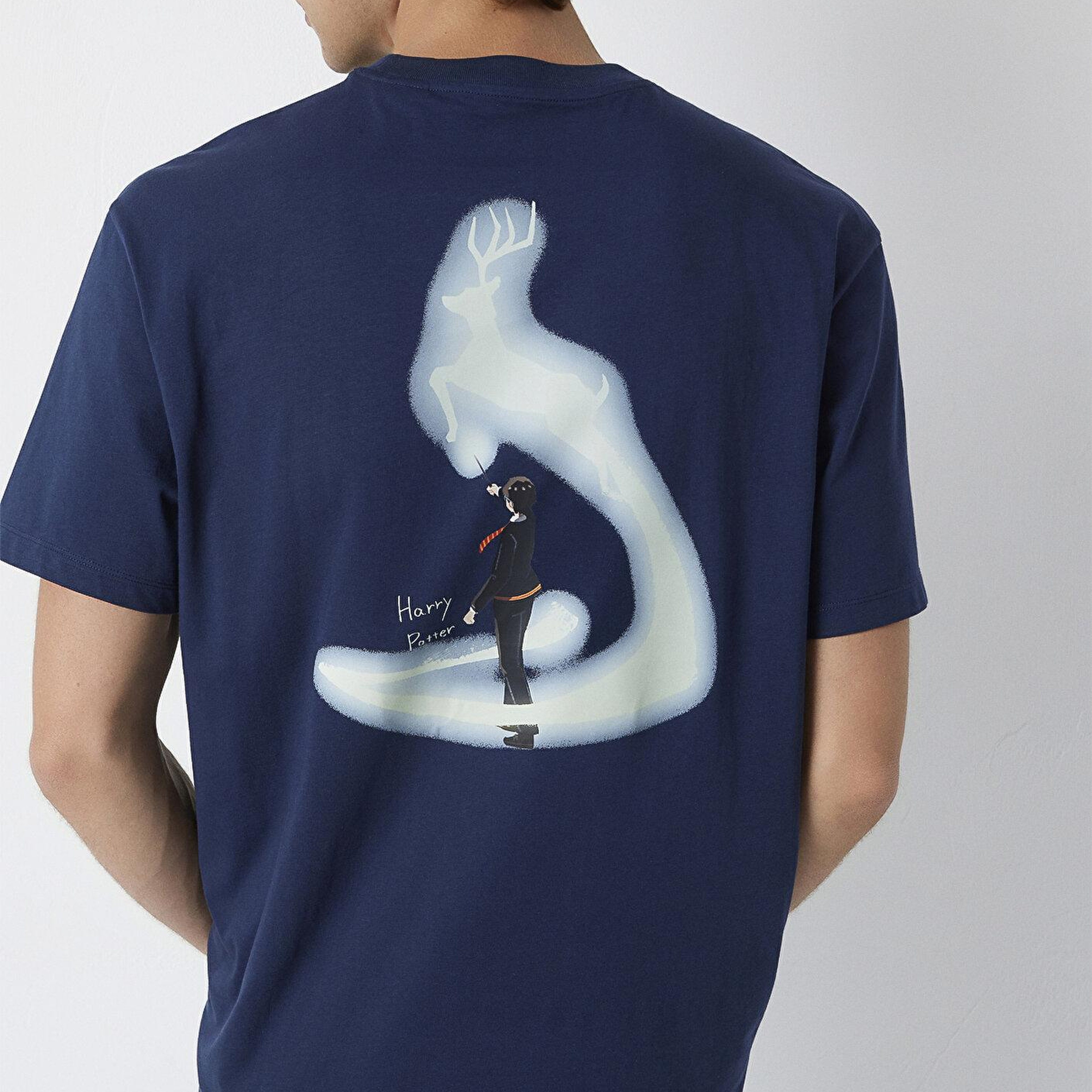 Mavi Harry Potter Baskılı Tişört Loose Fit / Bol Rahat Kesim 0613450-70497