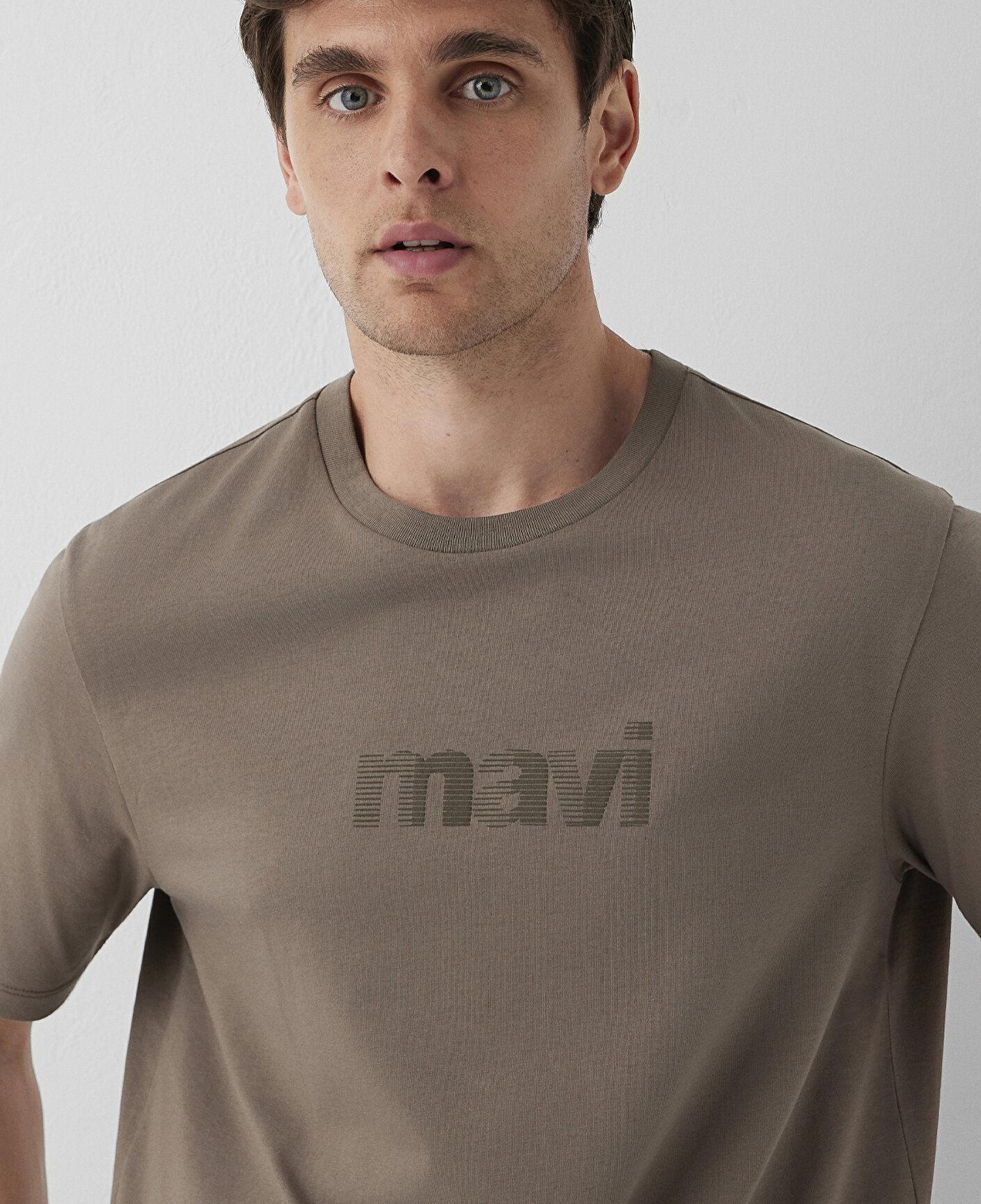 Mavi Mavi Logo Baskılı Kahverengi Tişört Regular Fit / Normal Kesim 0612936-70376