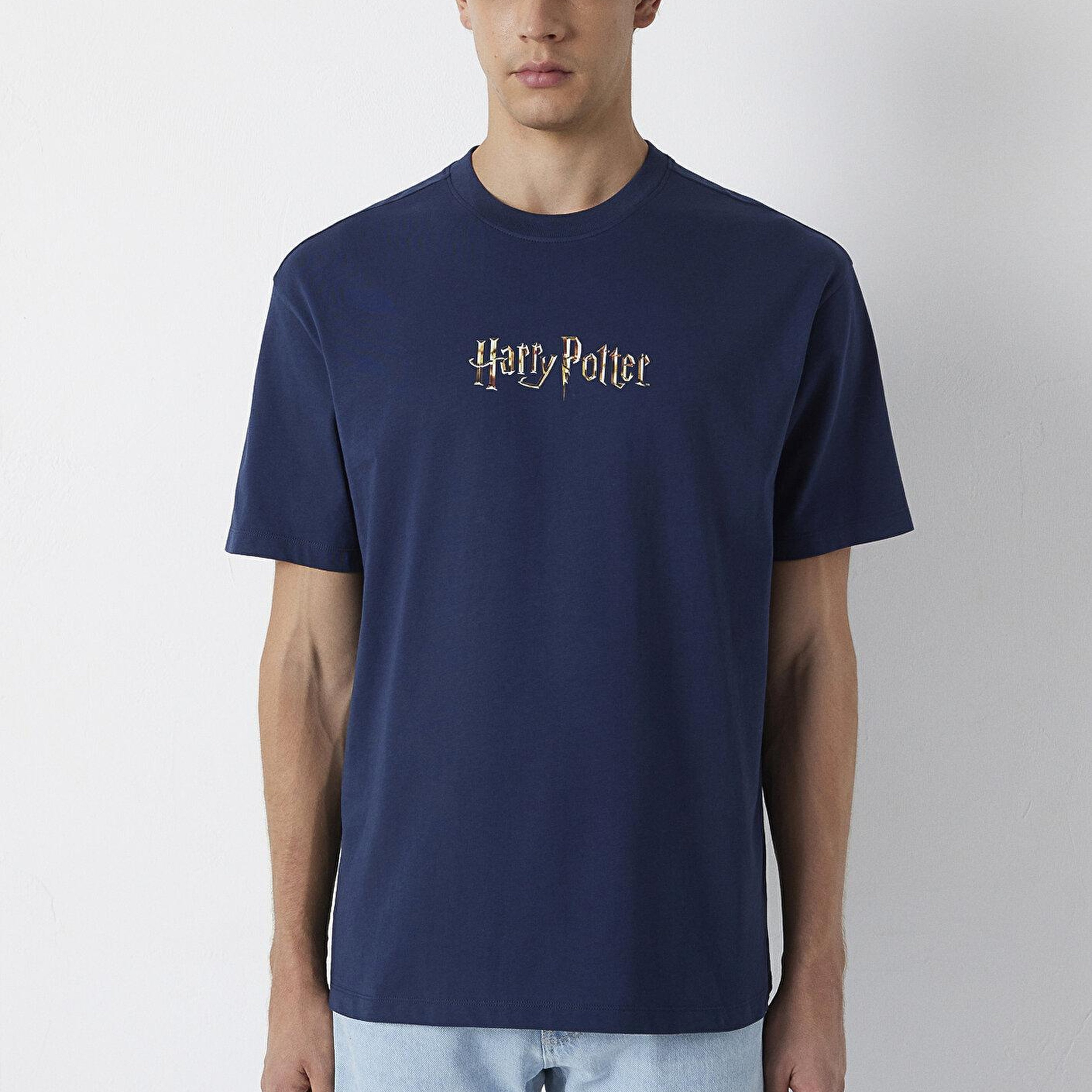 Mavi Harry Potter Baskılı Tişört Loose Fit / Bol Rahat Kesim 0613450-70497