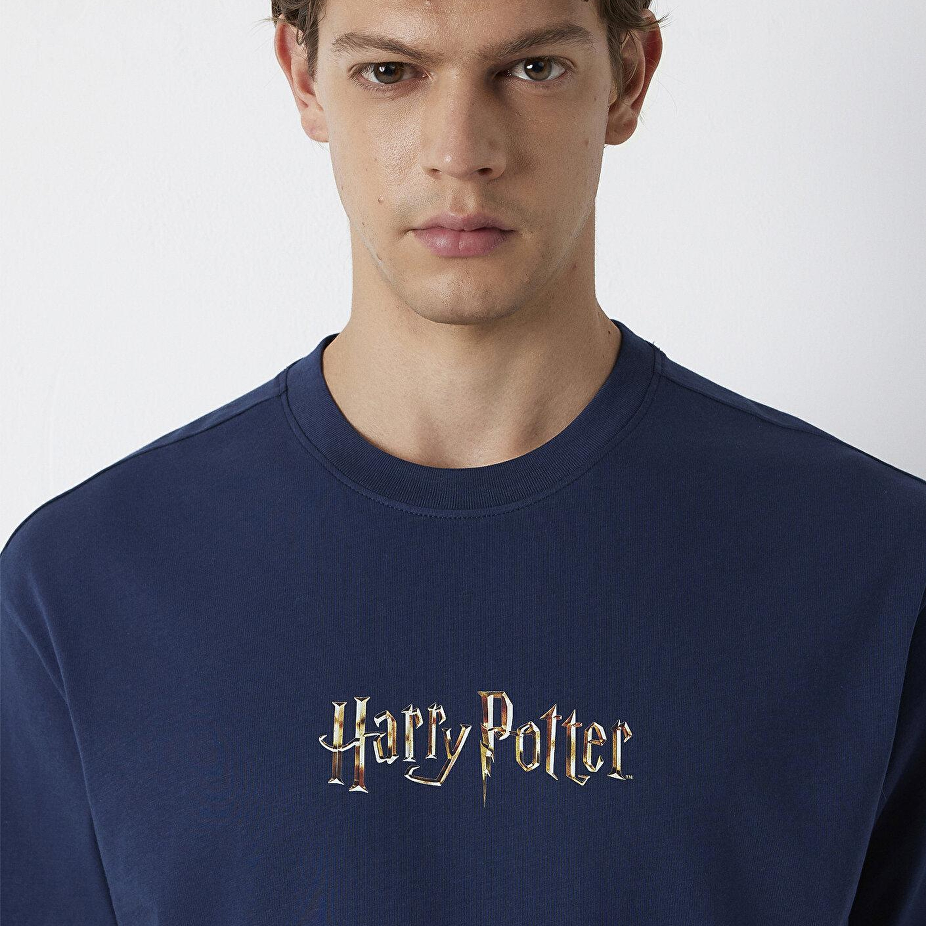 Mavi Harry Potter Baskılı Tişört Loose Fit / Bol Rahat Kesim 0613450-70497