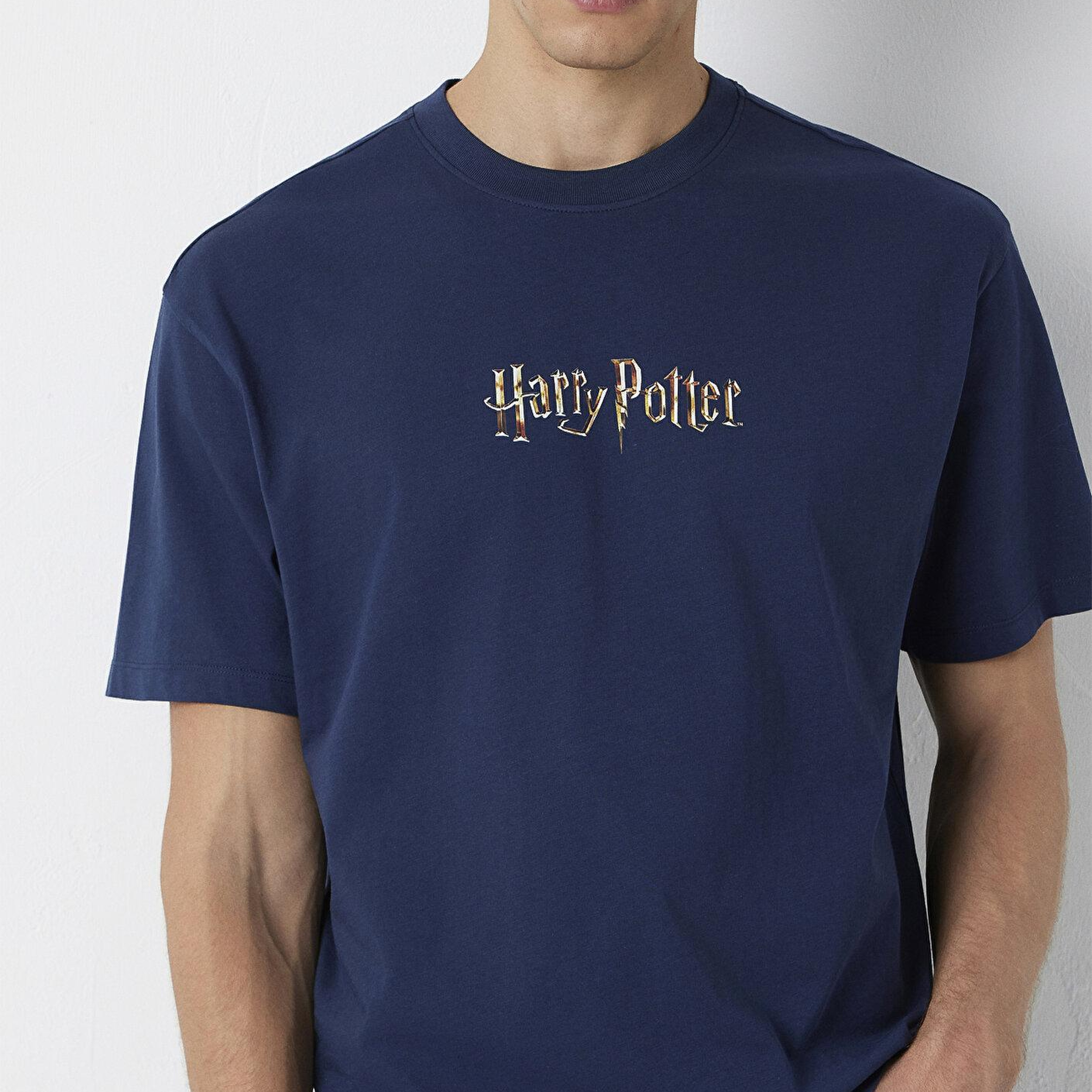 Mavi Harry Potter Baskılı Tişört Loose Fit / Bol Rahat Kesim 0613450-70497